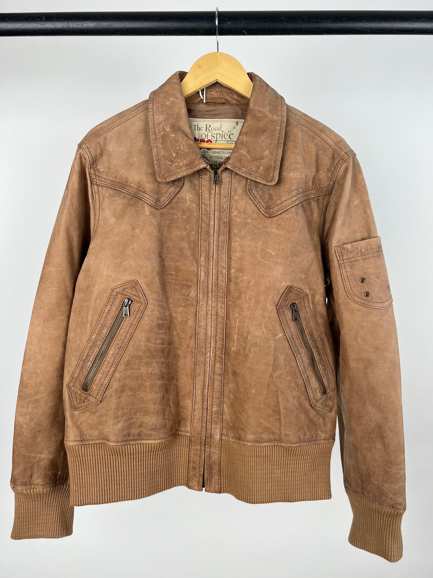 Vintage 90s The Road Of Spice Brown Leather Jacket