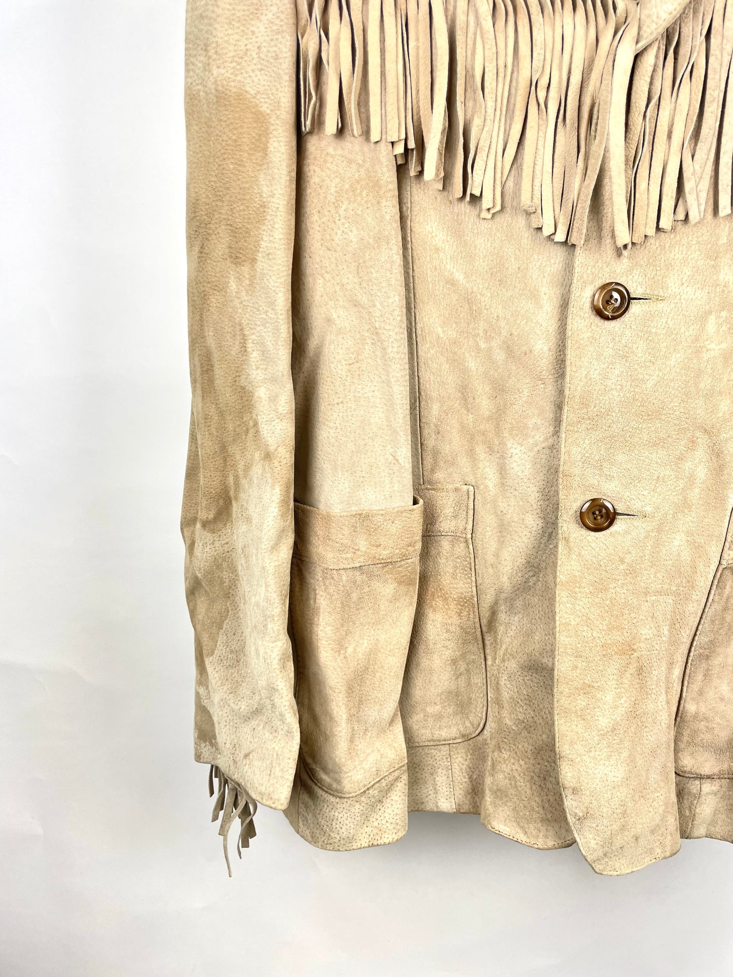 Vintage 90s Tassel Suede Long Jacket