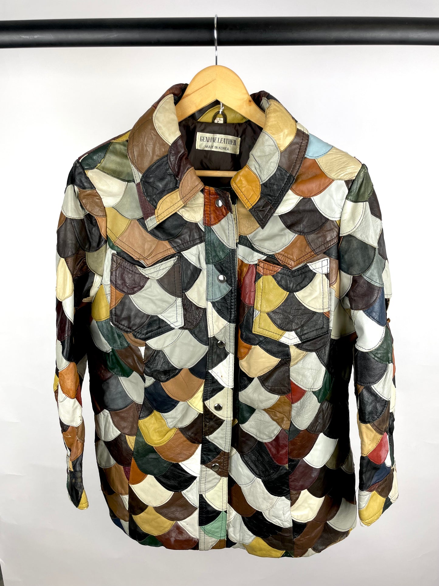 Vintage 70s Genuine Leather Patchwork Leather Jacket