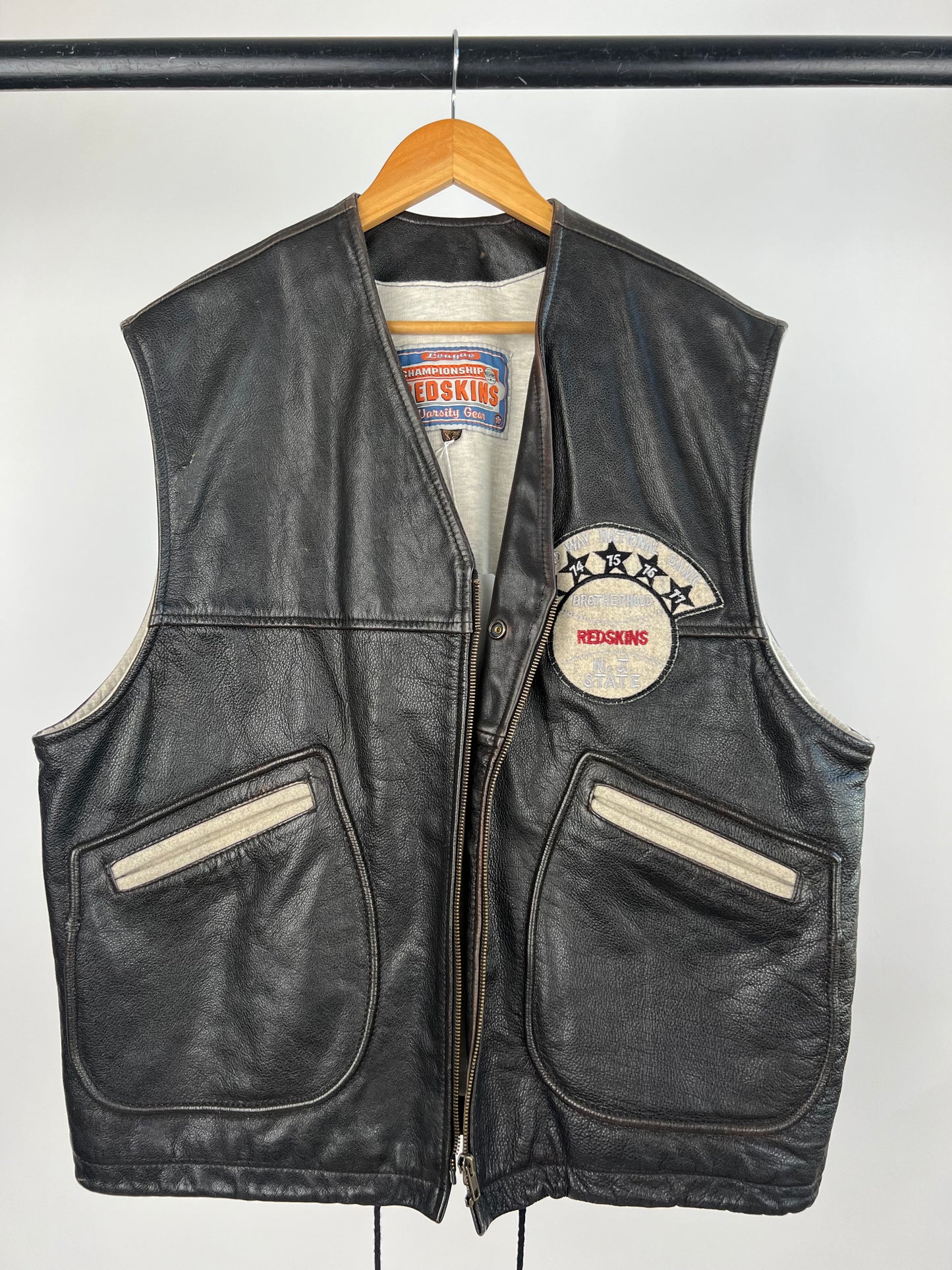 Redskins 90s Leather Biker Waistcoat