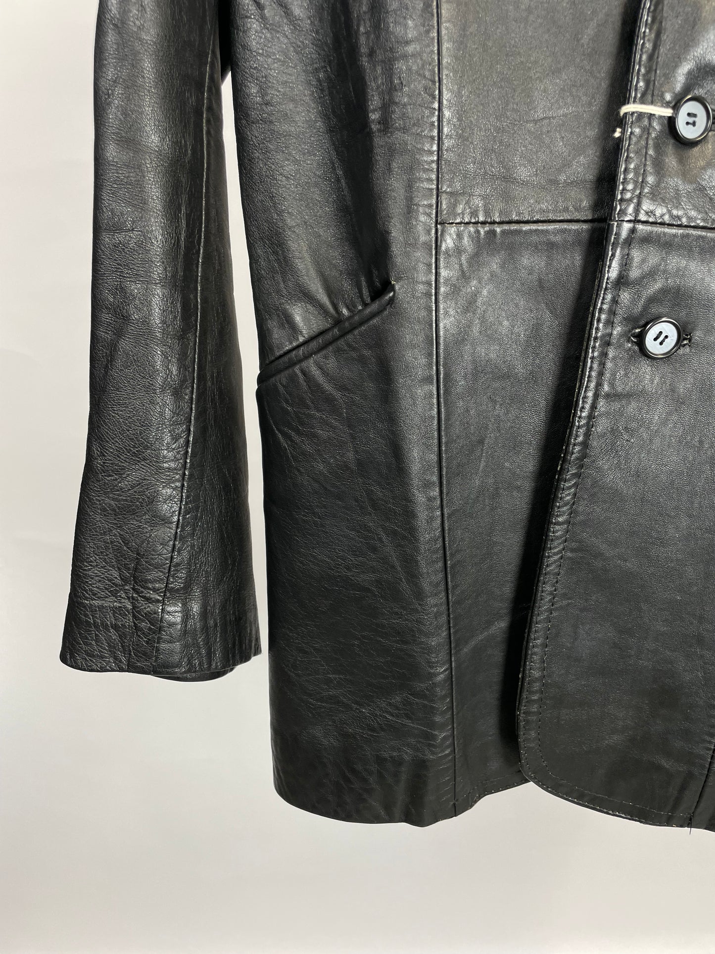 Vintage 90s Long Leather Jacket