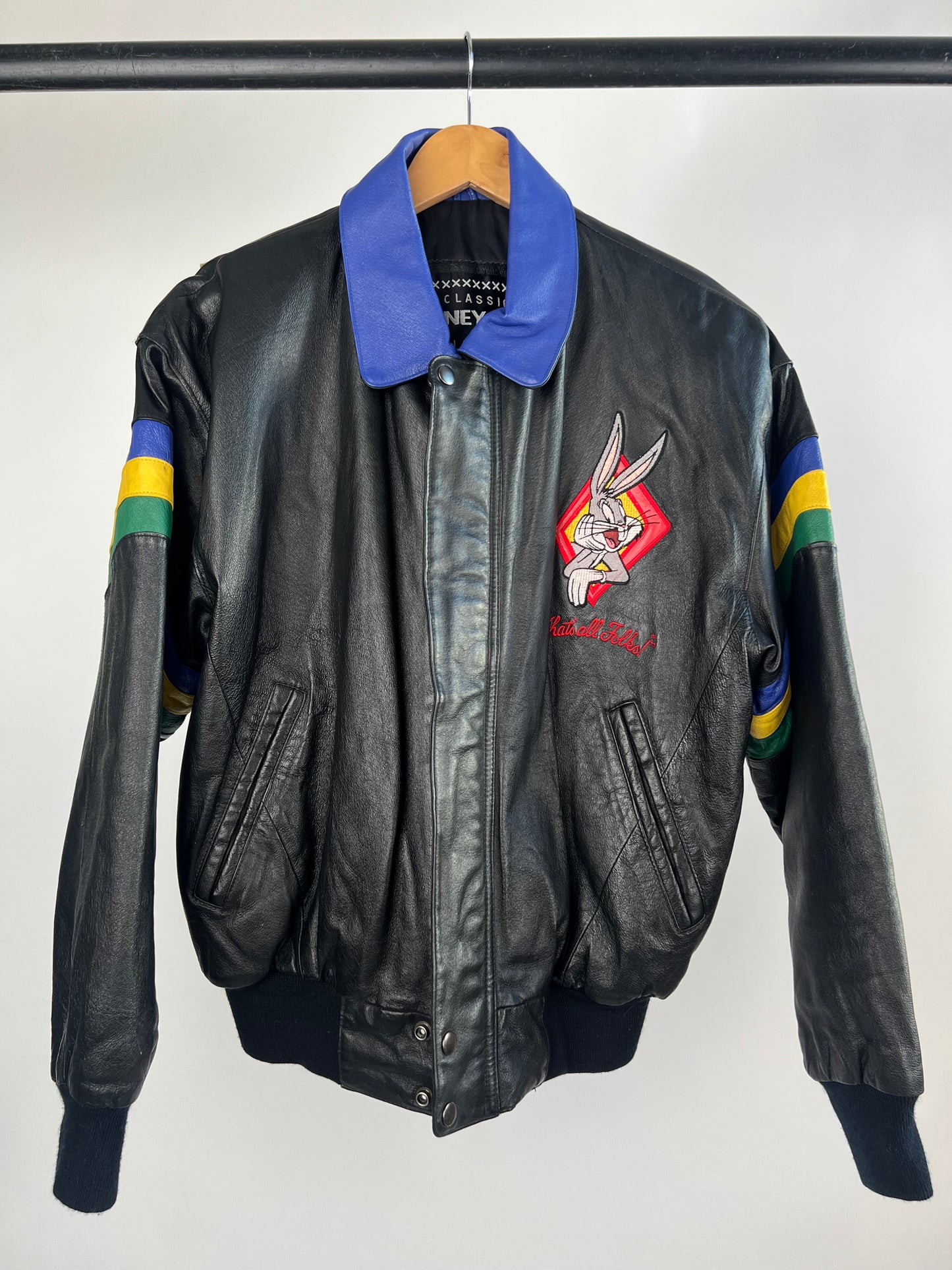 Vintage Looney Tunes 90s Leather Jacket