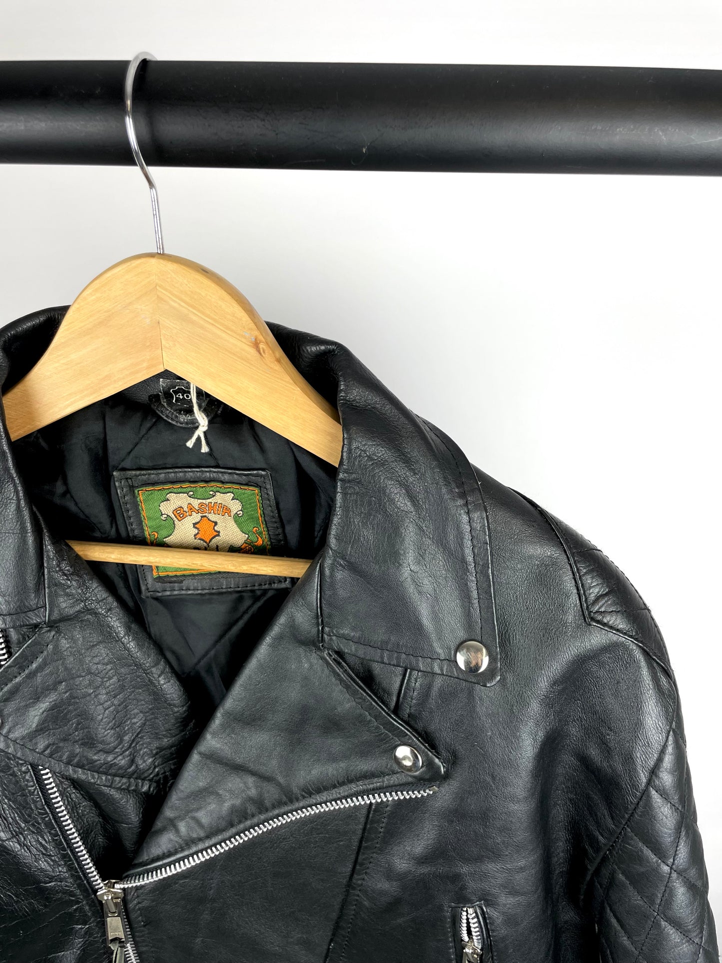Vintage 90s BASHIR Tassel Leather Jacket