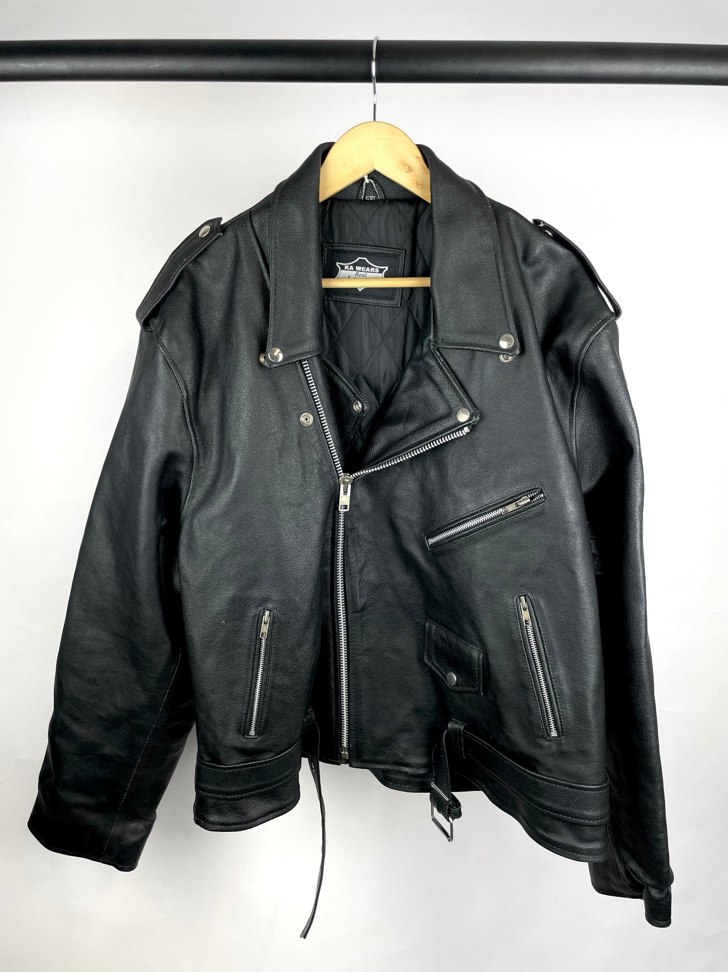 Vintage 90s KA WEARS Tassel Leather Jacket