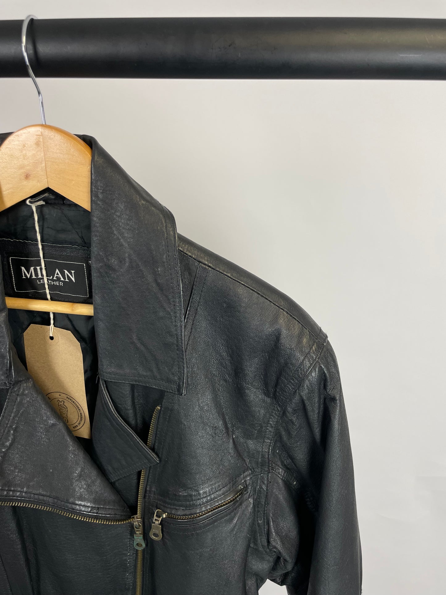 Vintage 90s Milan Long Trench Leather Jacket
