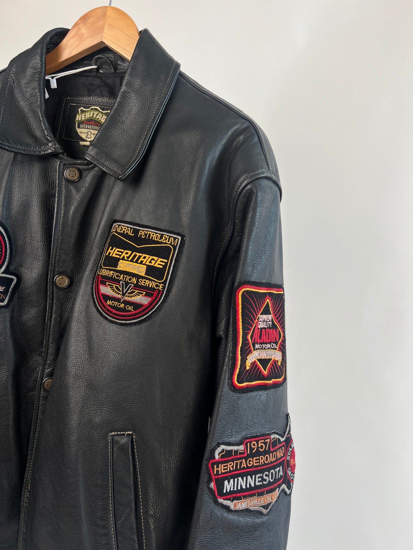 Vintage 90s Minnesota Leather Biker Jacket