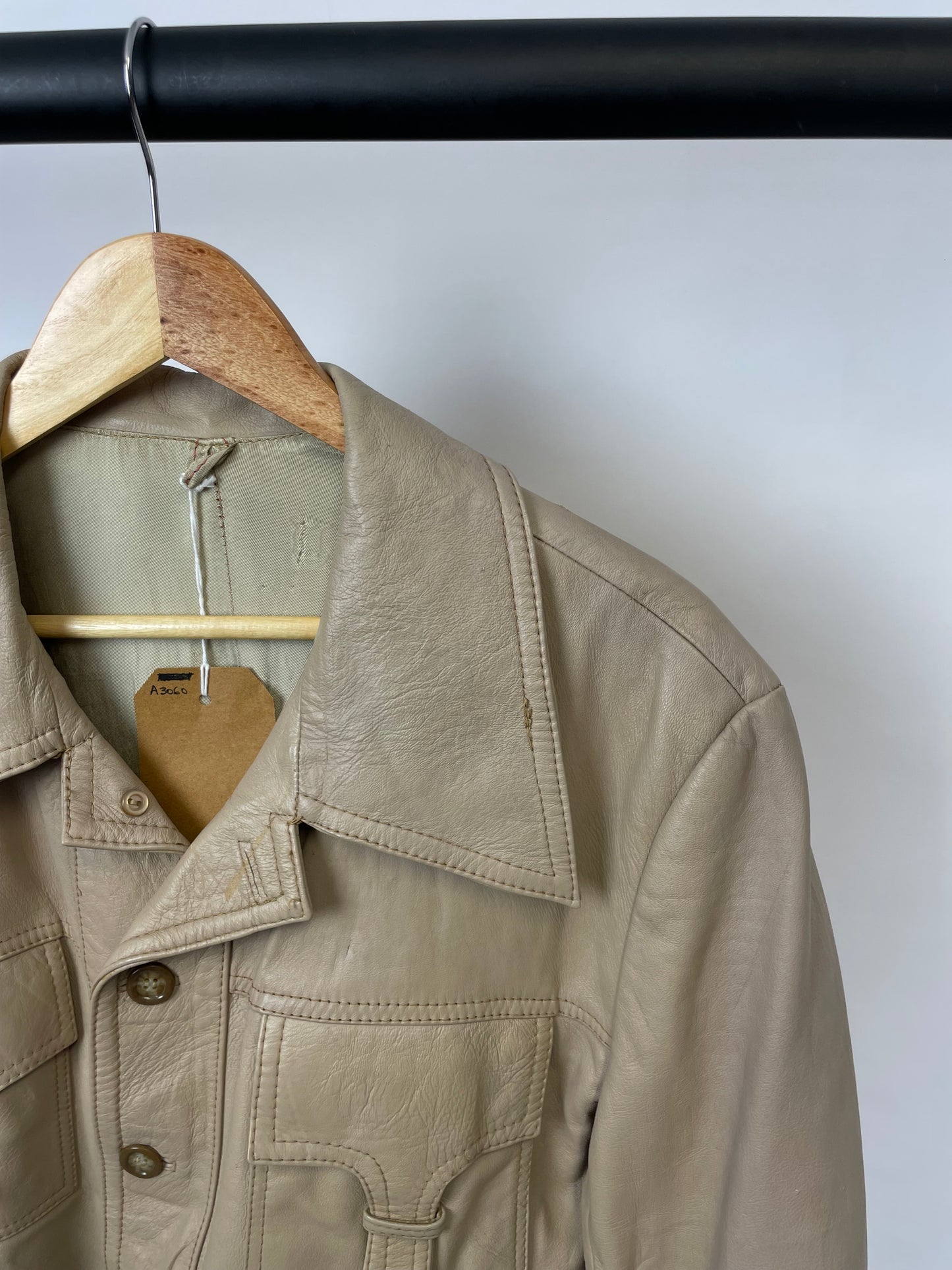 Vintage 90s Long Leather Jacket