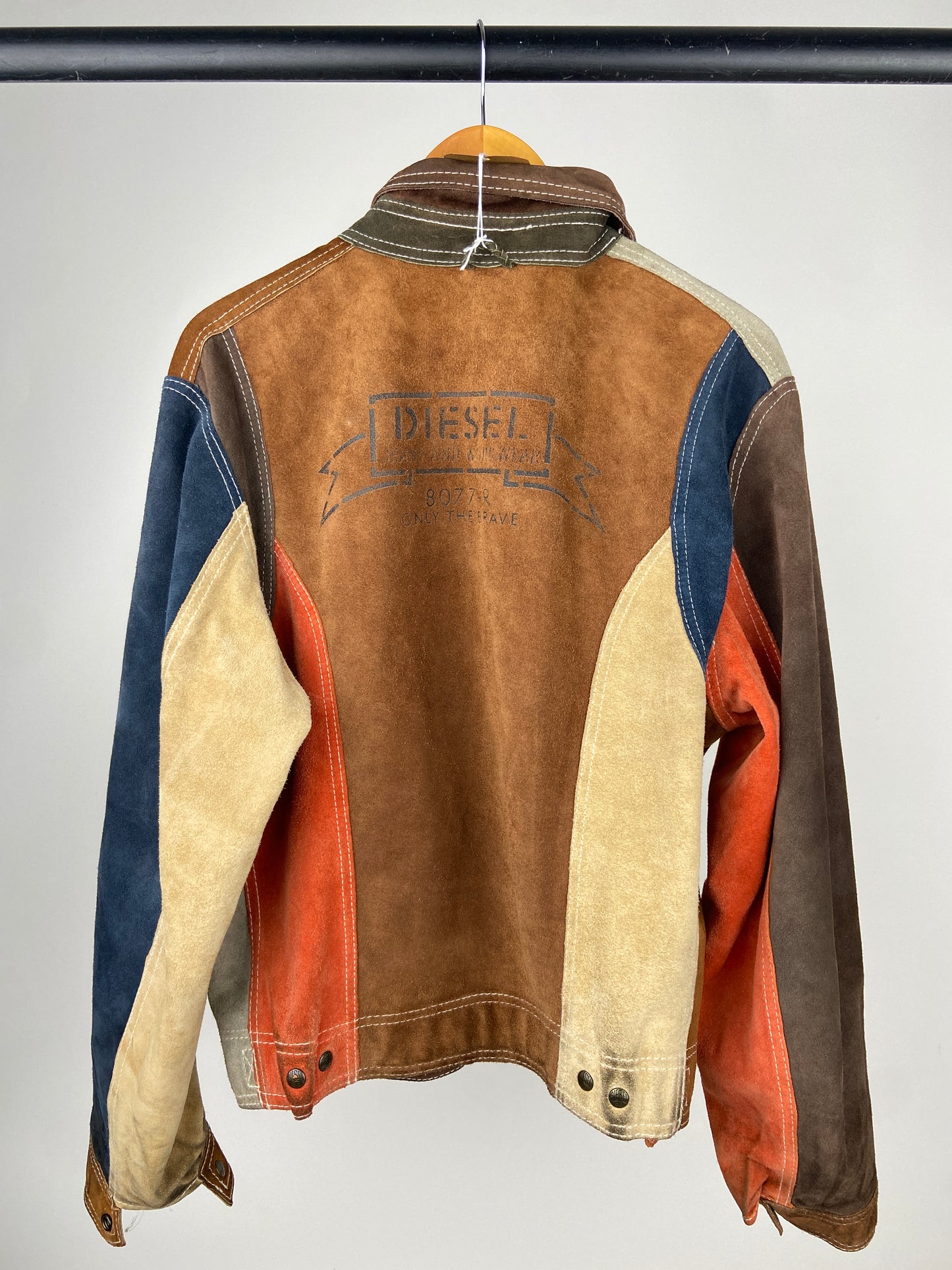 Vintage 90s Reversible Diesel Patchwork Suede Jacket