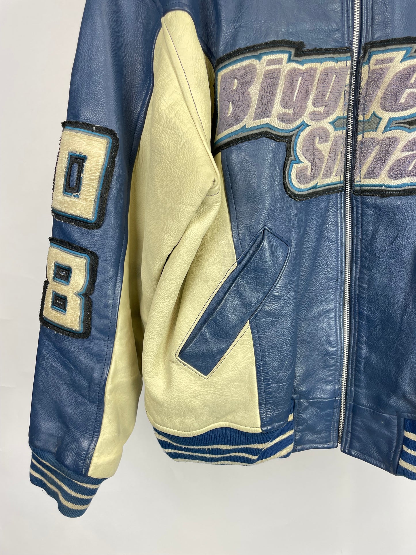 Biggie Smalls 08 90s Bomber Leather Jacket