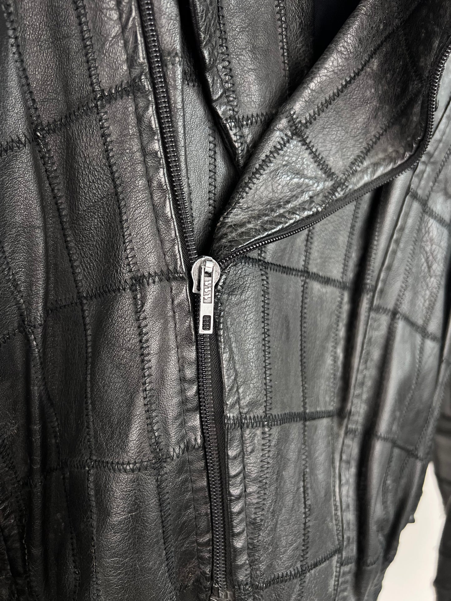 Vintage 90s Patchwork Leather Jacket