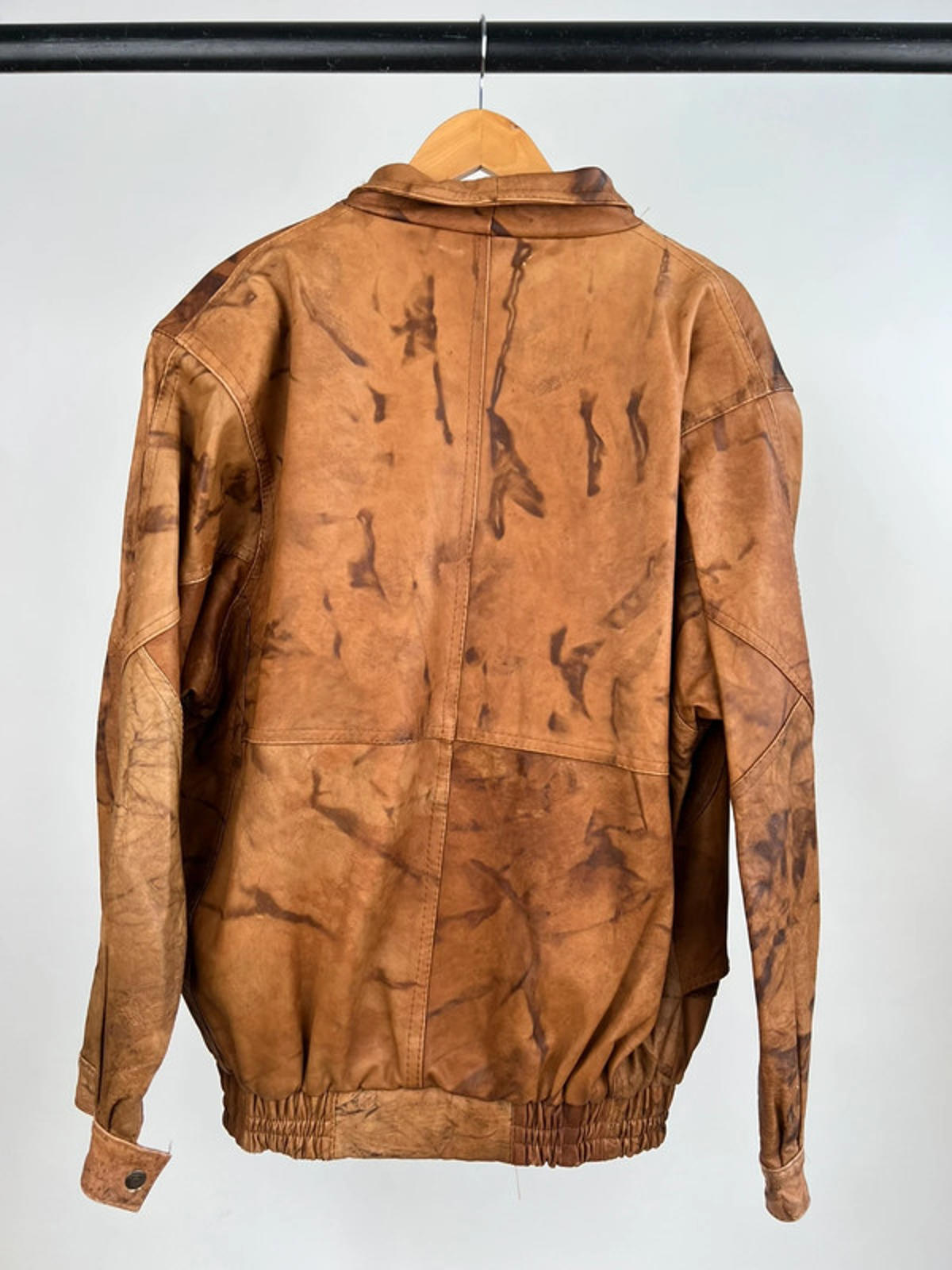 Vintage 90s Brown Camo Leather Jacket