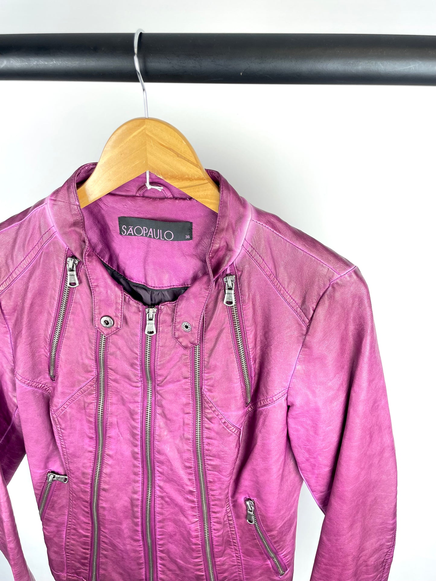 Vintage 90s SÃO PAULO Leather Jacket