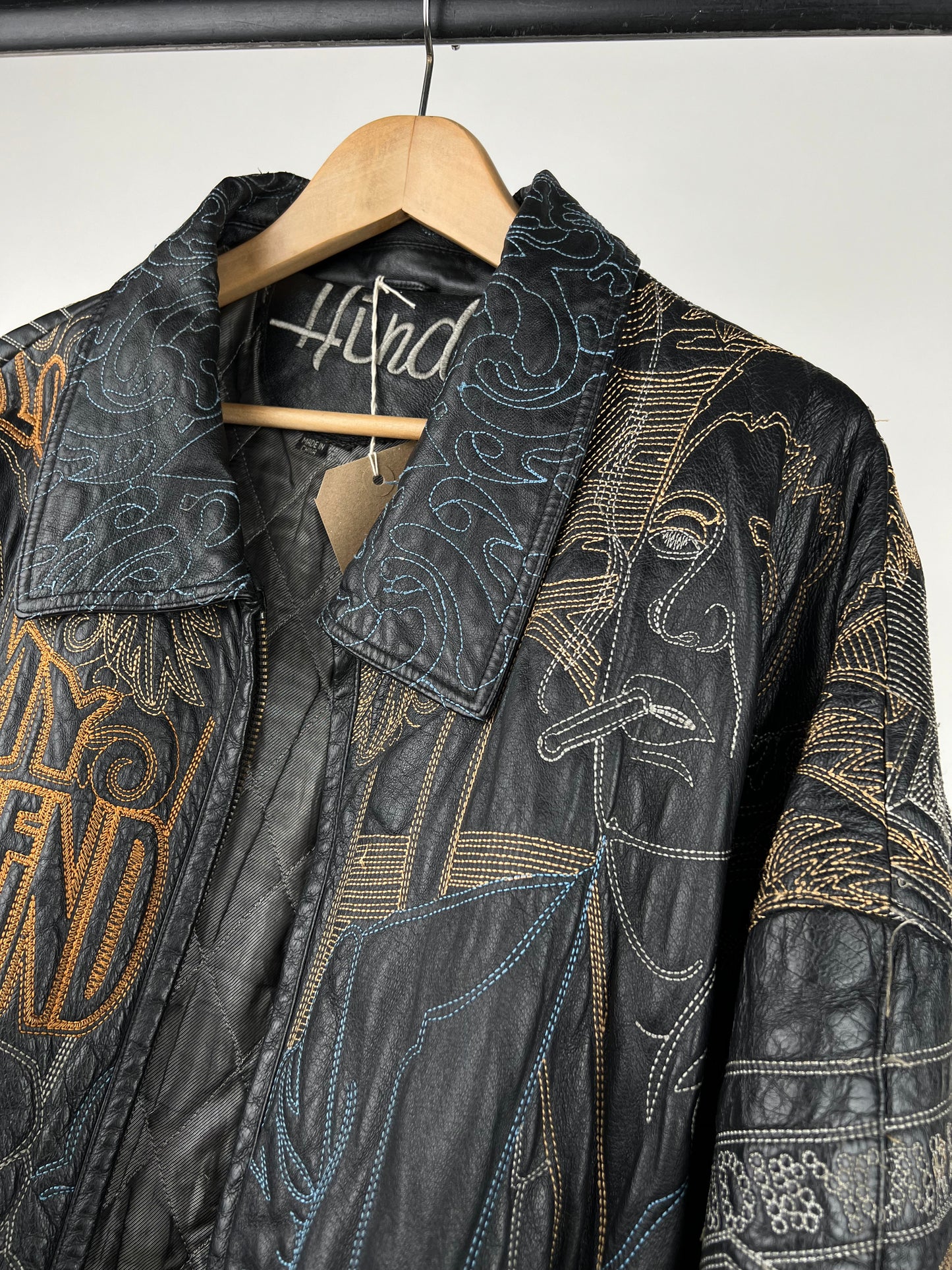 Vintage Scarface 90s Leather Bomber Jacket