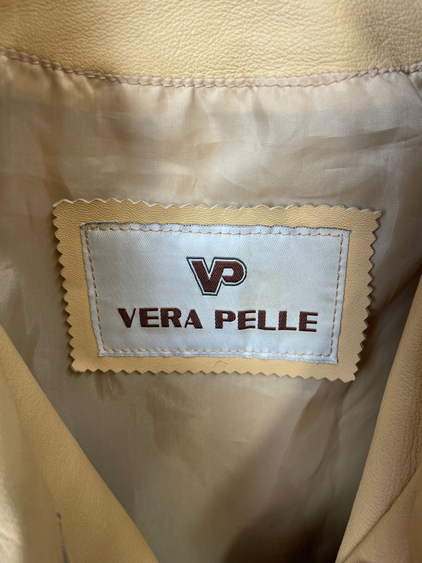 Vintage 90s Vera Pelle Long Leather Jacket