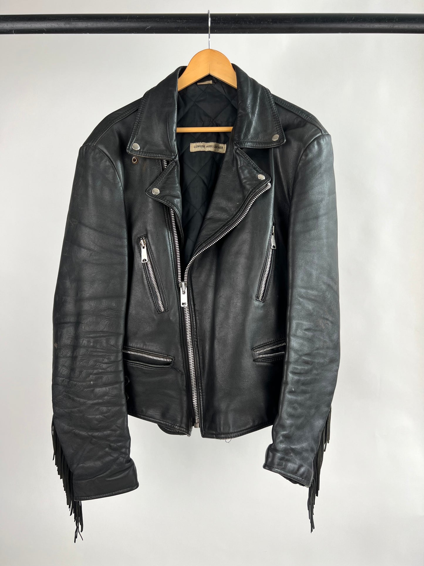 Vintage 90s Leather Tassel Jacket