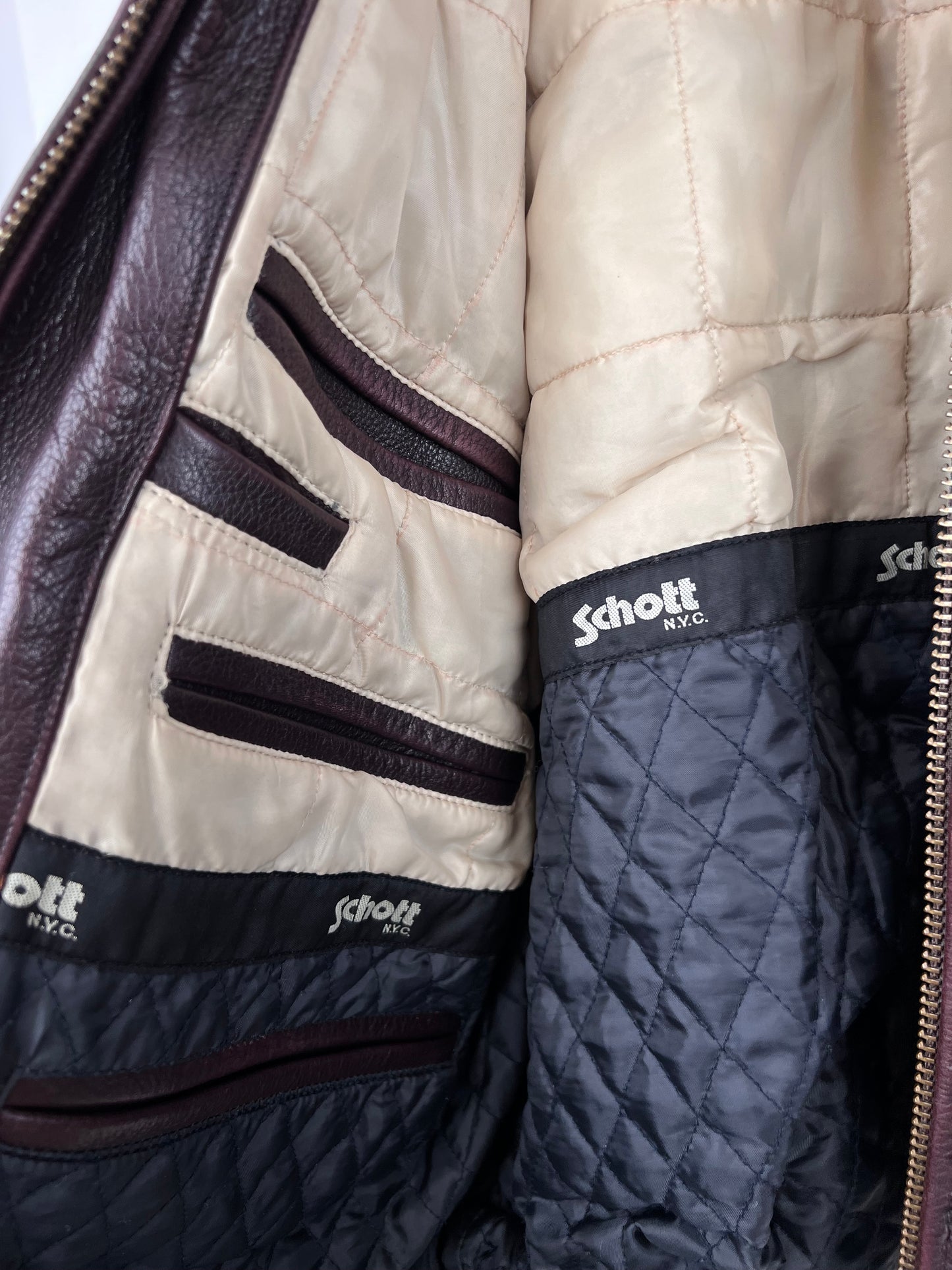 Vintage 90s Schott NYC Leather Flight Jacket