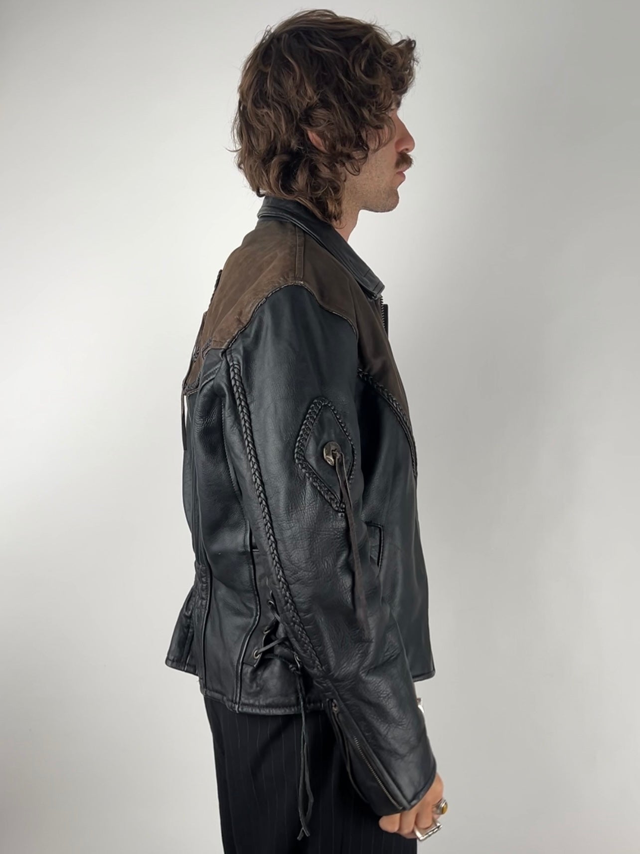 Vintage 90s Leather Tassel Jacket
