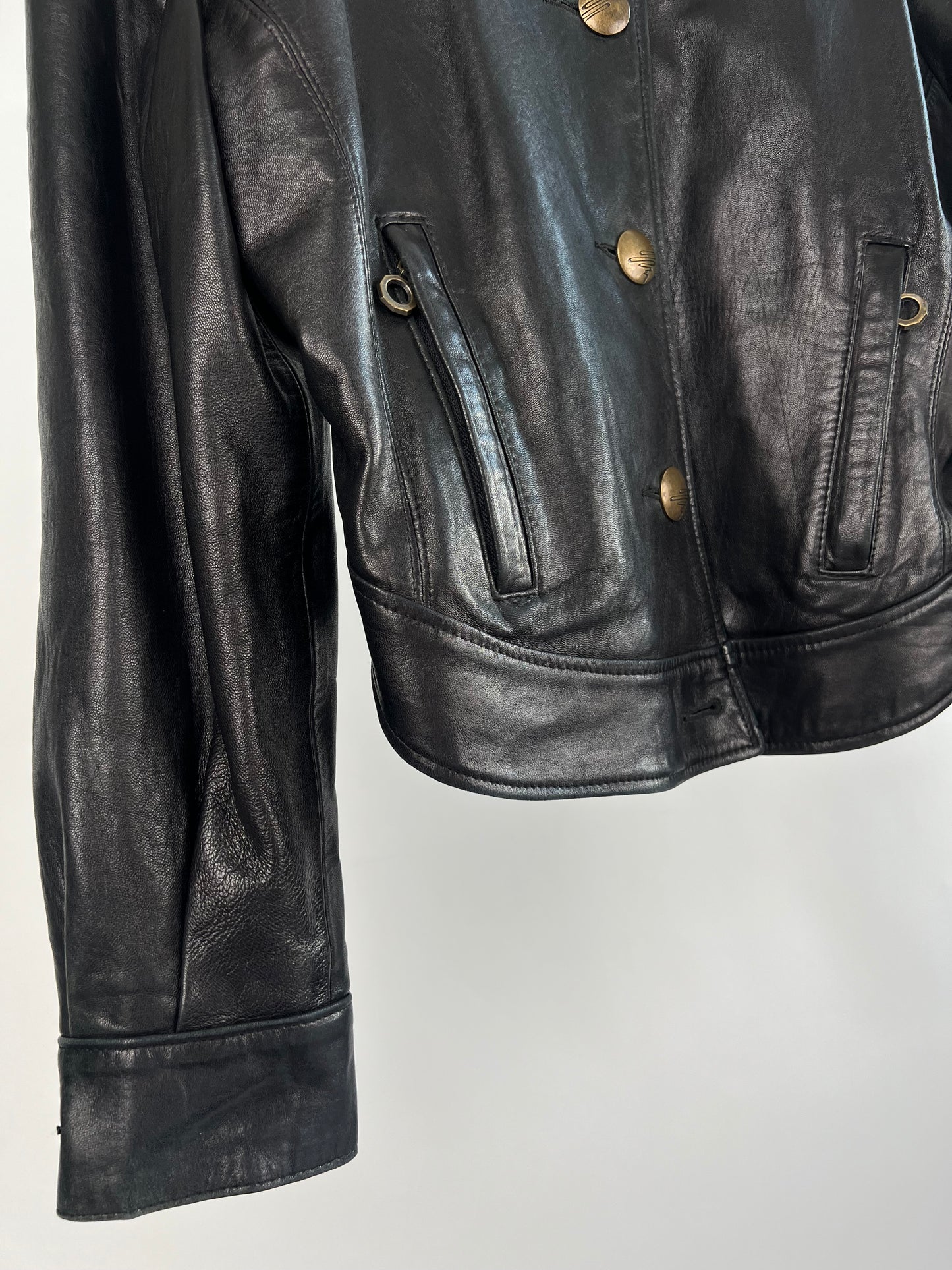 Vintage 90s Ashy Leather Jacket
