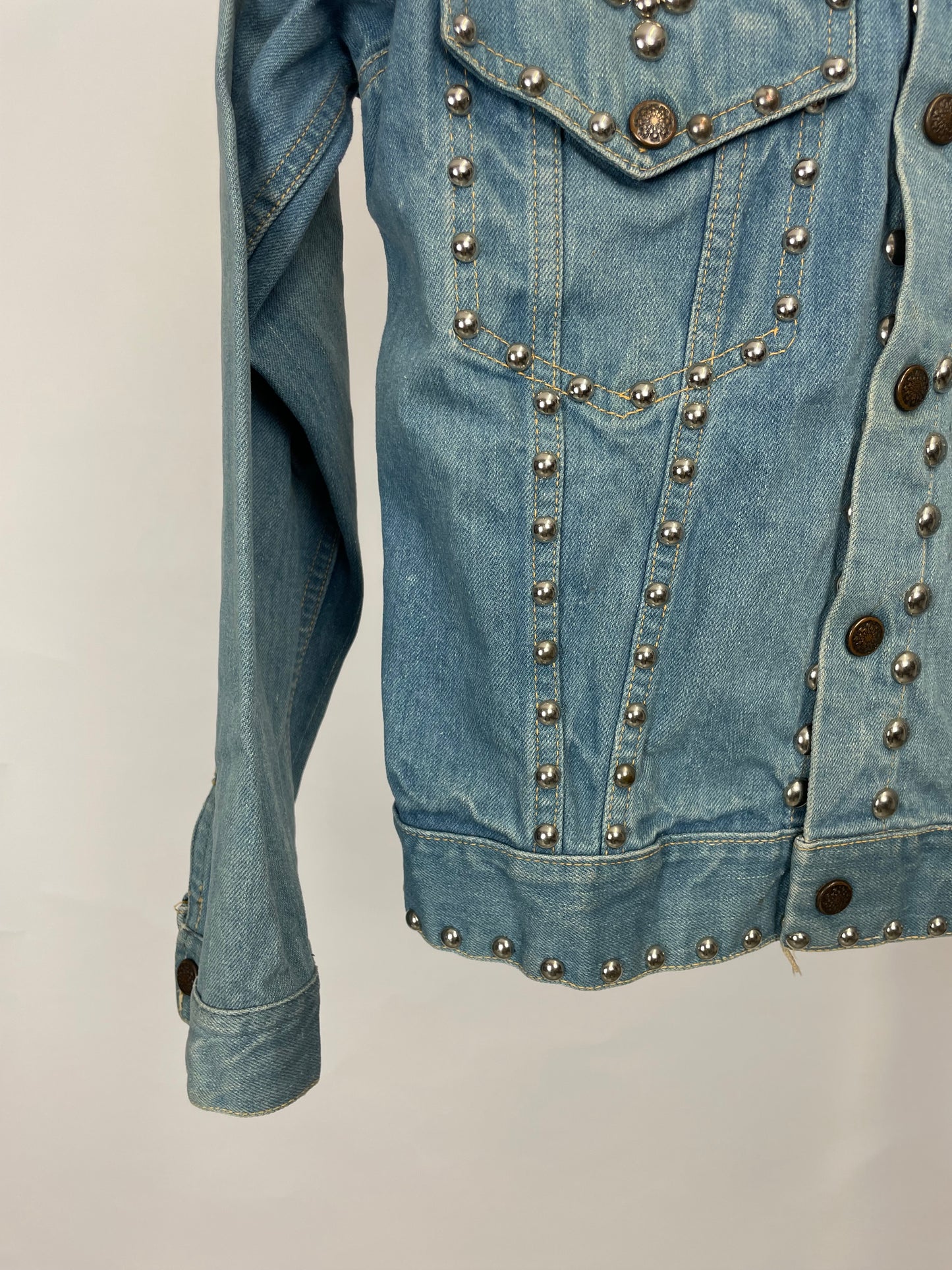 Vintage 90s Denim Star Tack Pattern Jacket