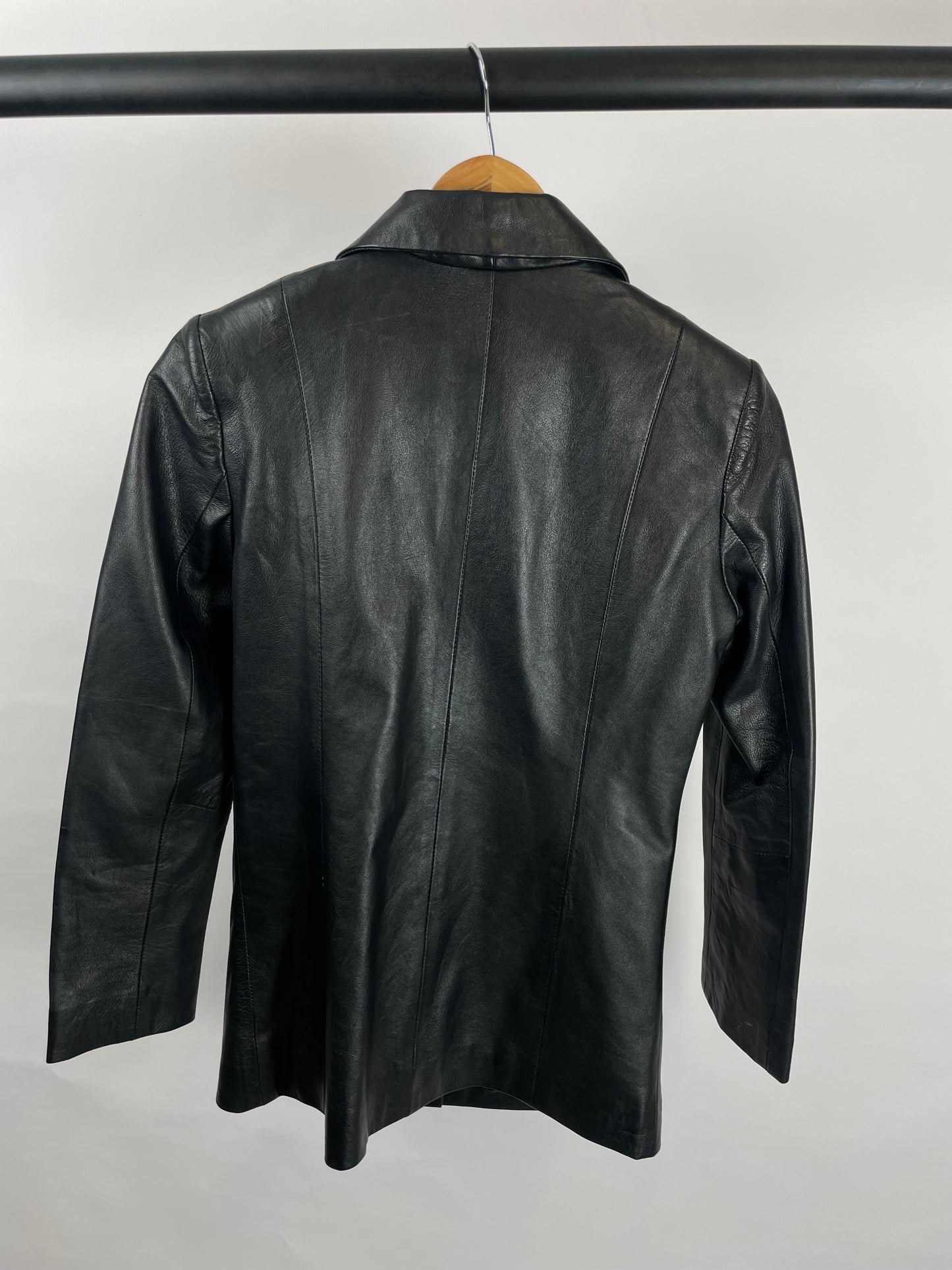 Vintage 90s Black Leather Blazer