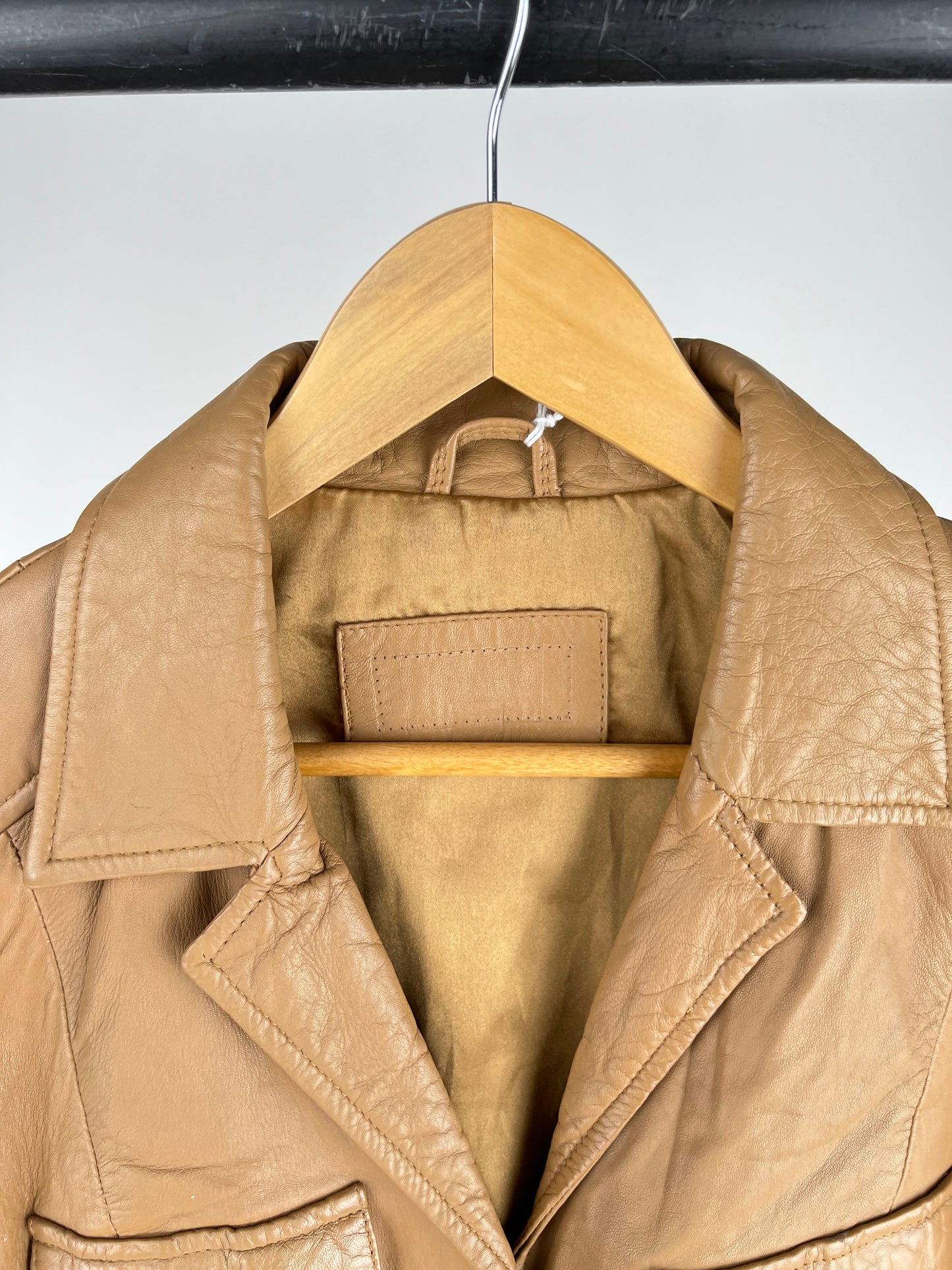 Vintage 90s Tan Leather Jacket