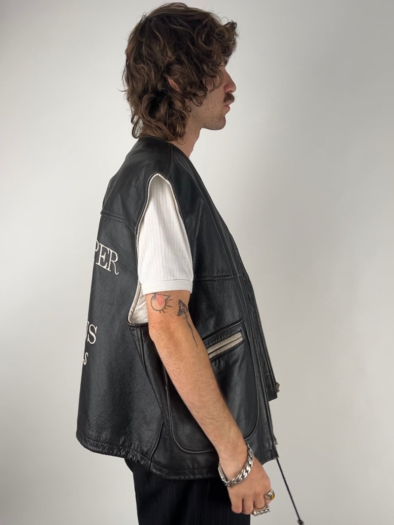 Redskins 90s Leather Biker Waistcoat