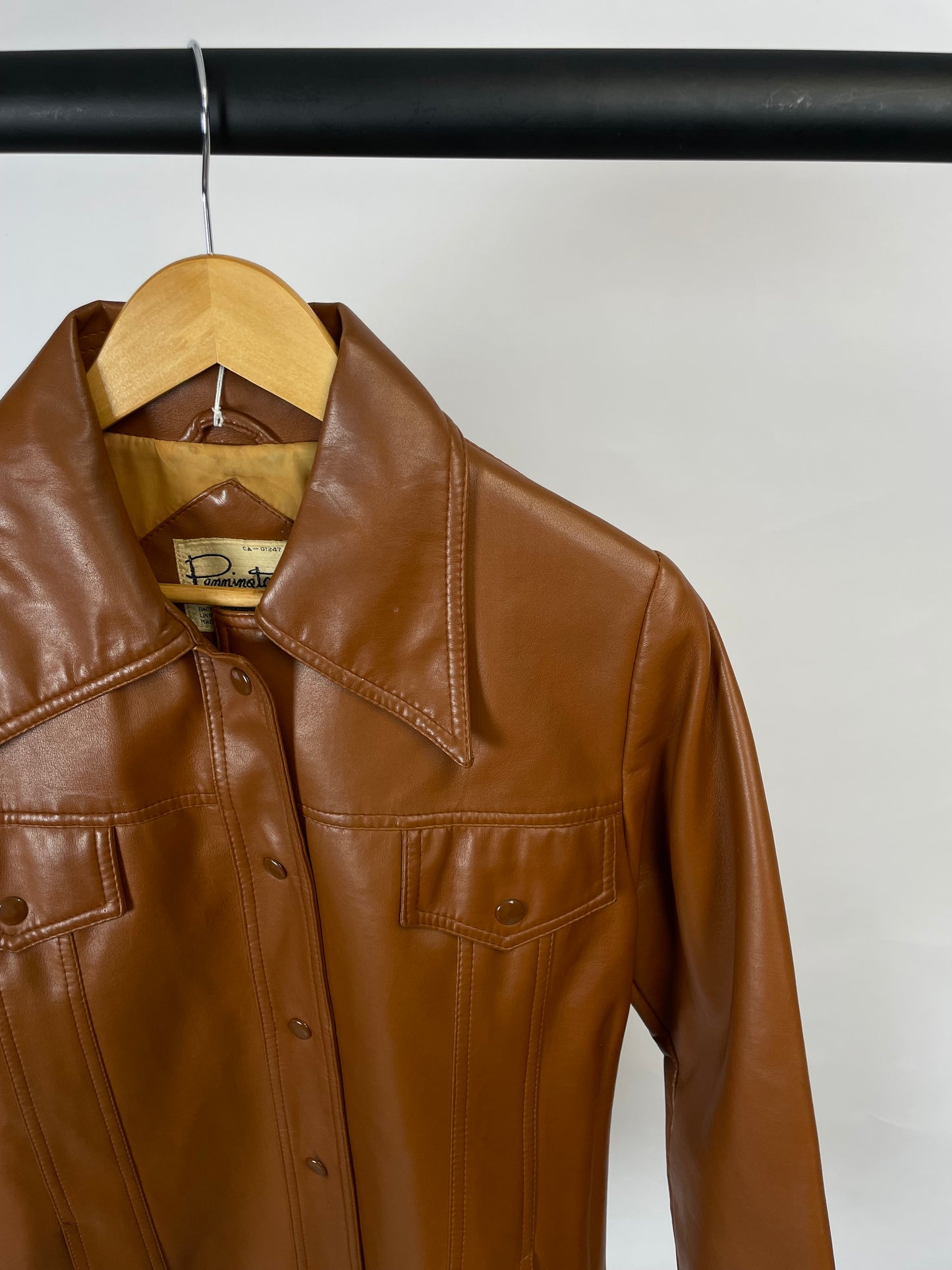 Vintage 90s Pennington’s Long Brown Leather Jacket
