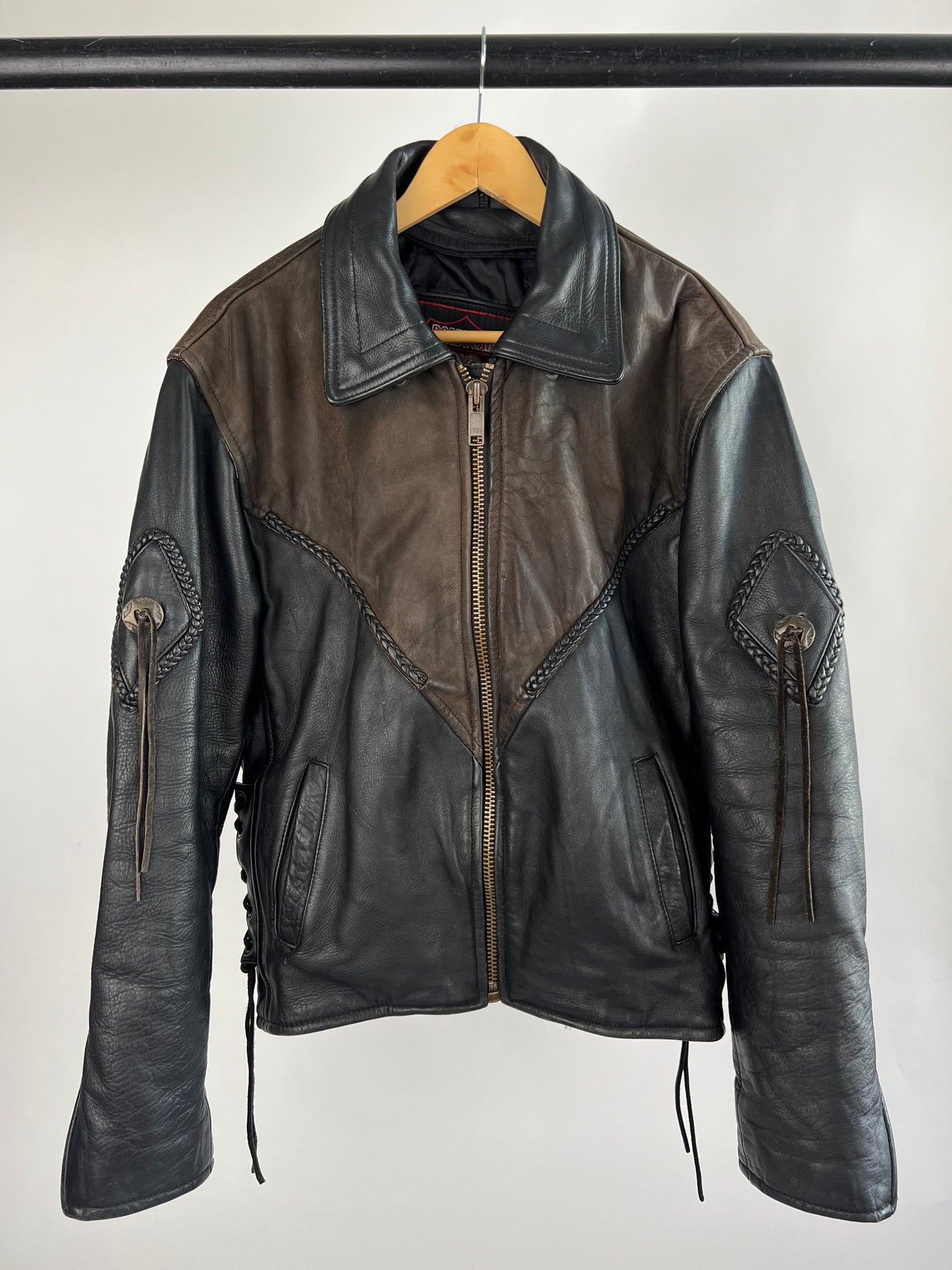 Vintage 90s Leather Tassel Jacket