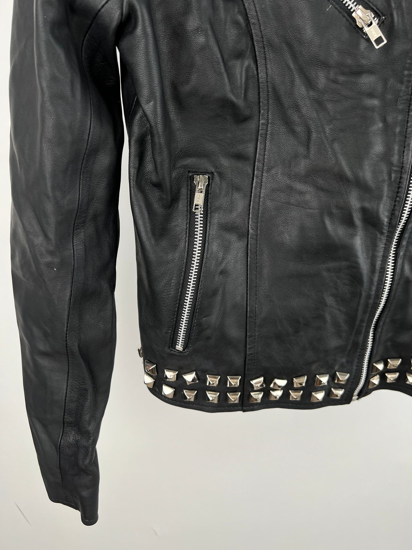 Vintage 90s Studded Classic Leather Biker Jacket