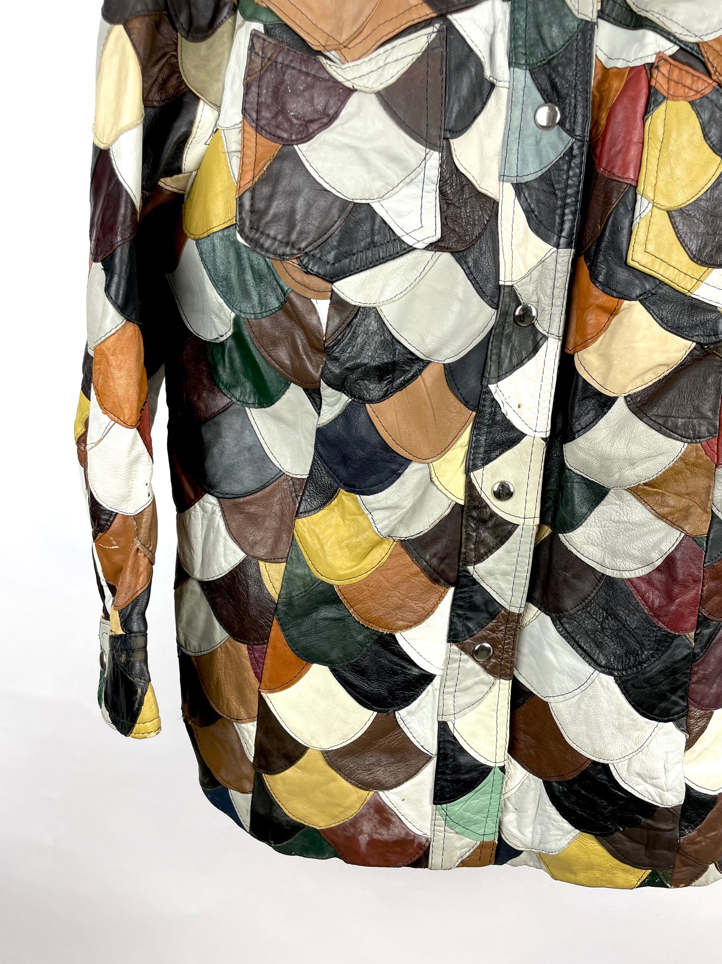 Vintage 70s Genuine Leather Patchwork Leather Jacket