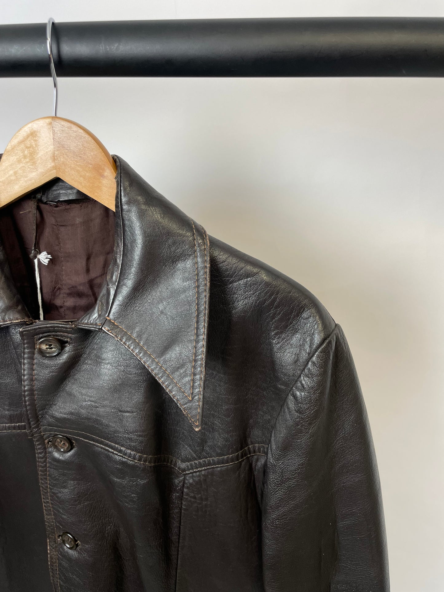 Vintage 90s Long Trench Leather Jacket