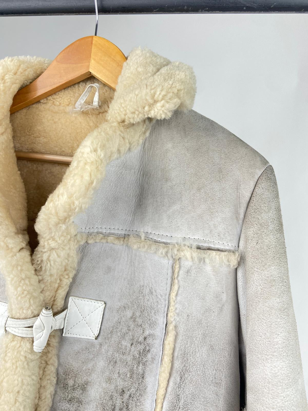 Vintage 80s Heatona Shearling Sheepskin Teddy Coat