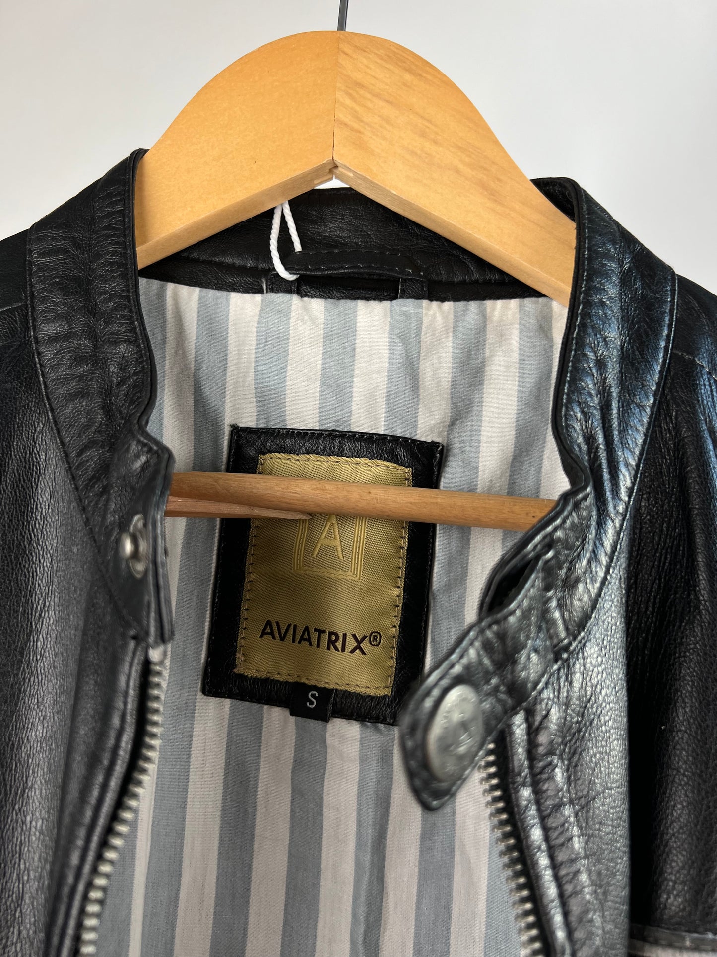 Vintage 90s Aviatrix Leather Motorbike Jacket