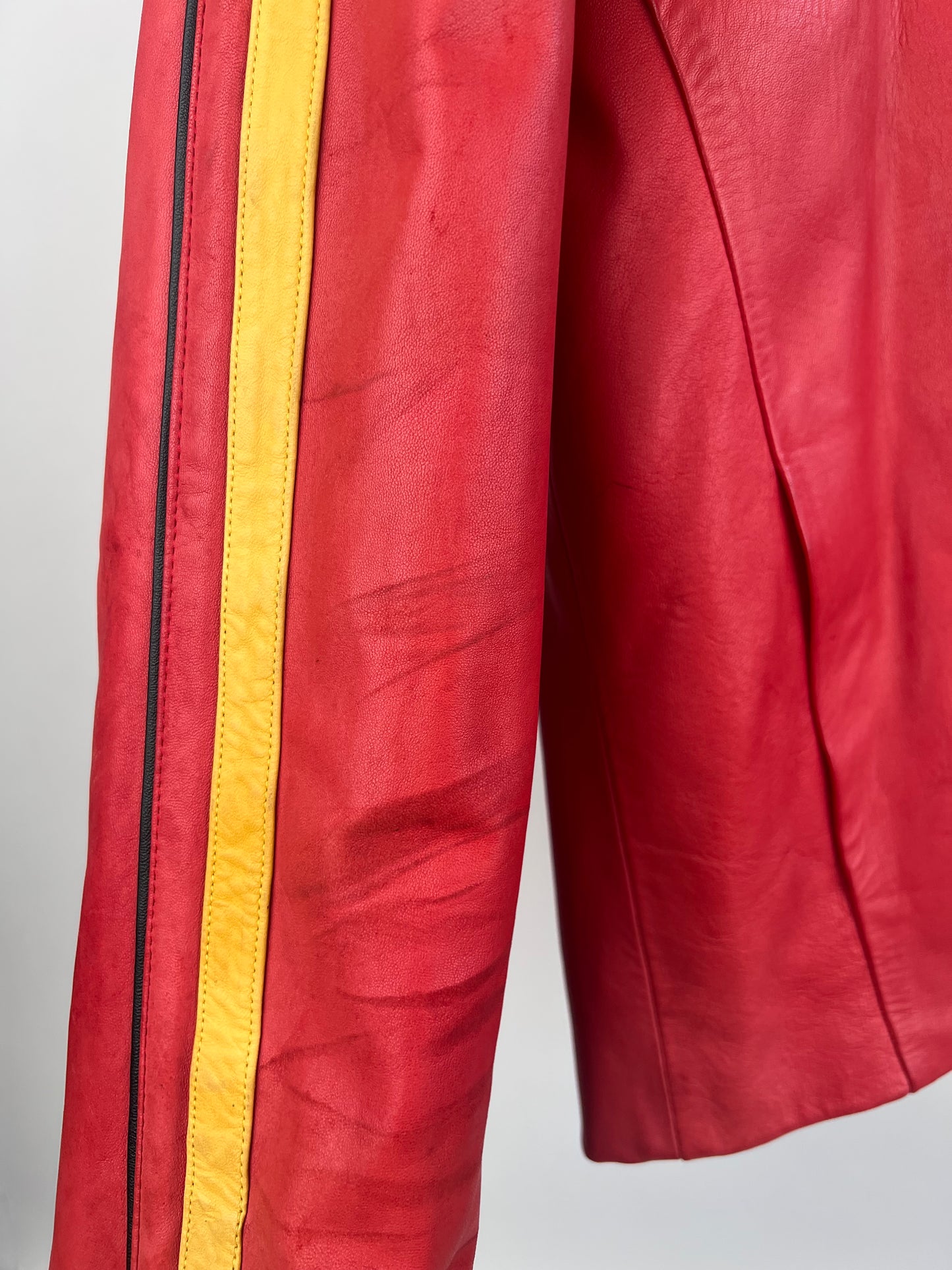 Vintage 90s Ferrari Leather Biker Jacket