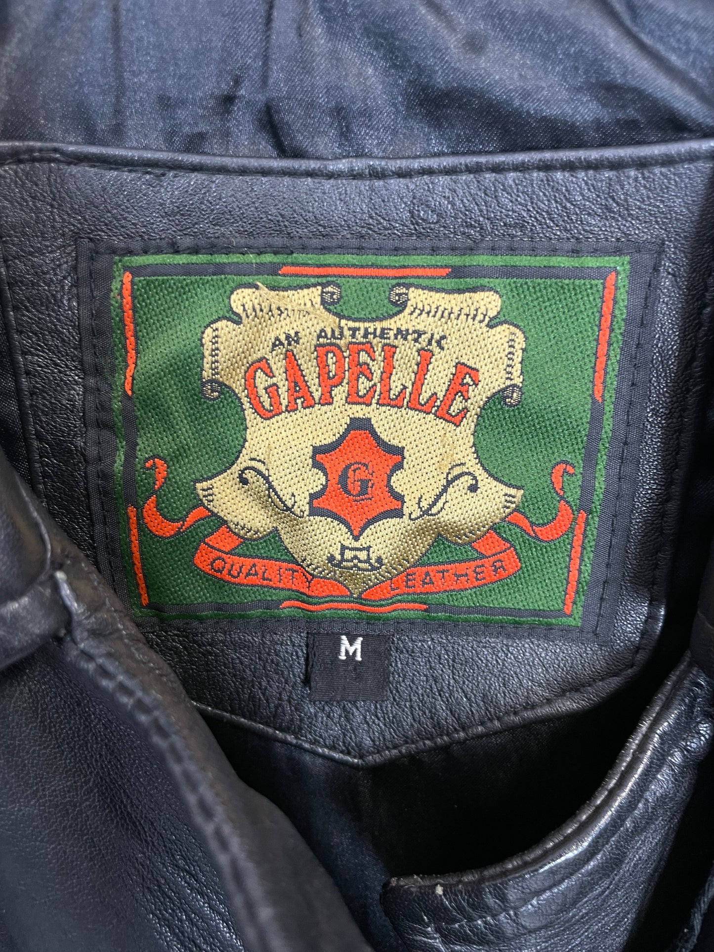 Vintage 90s Gapelle Long Trench Leather Jacket