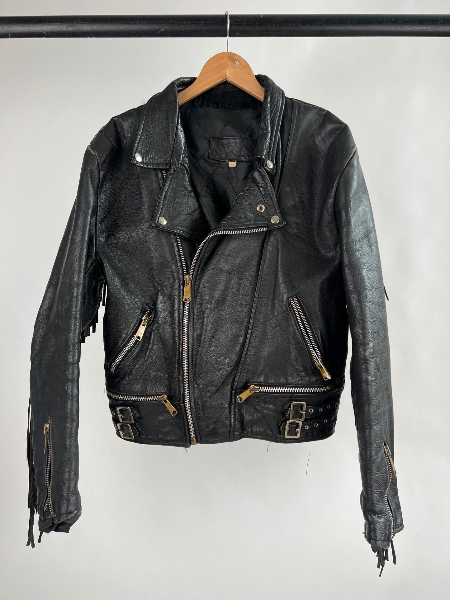 Vintage 90s Leather Tassel Jacket