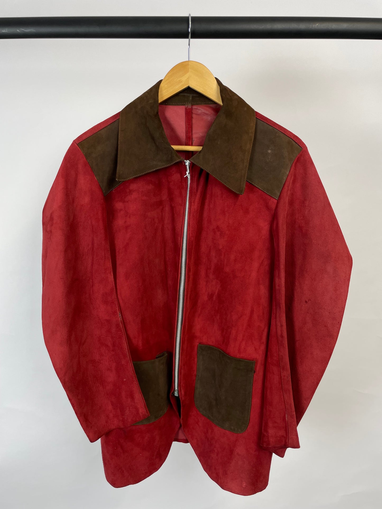 Vintage 70s Suede Contrast Colour Jacket