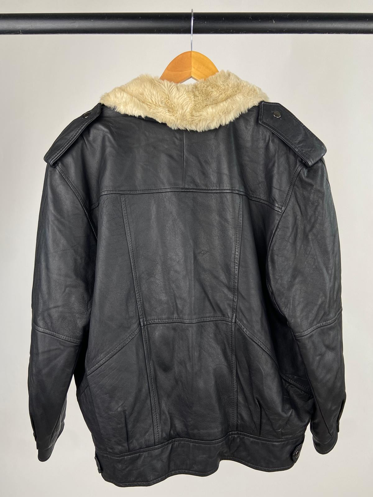 Vintage 90s Aviator Leather Jacket