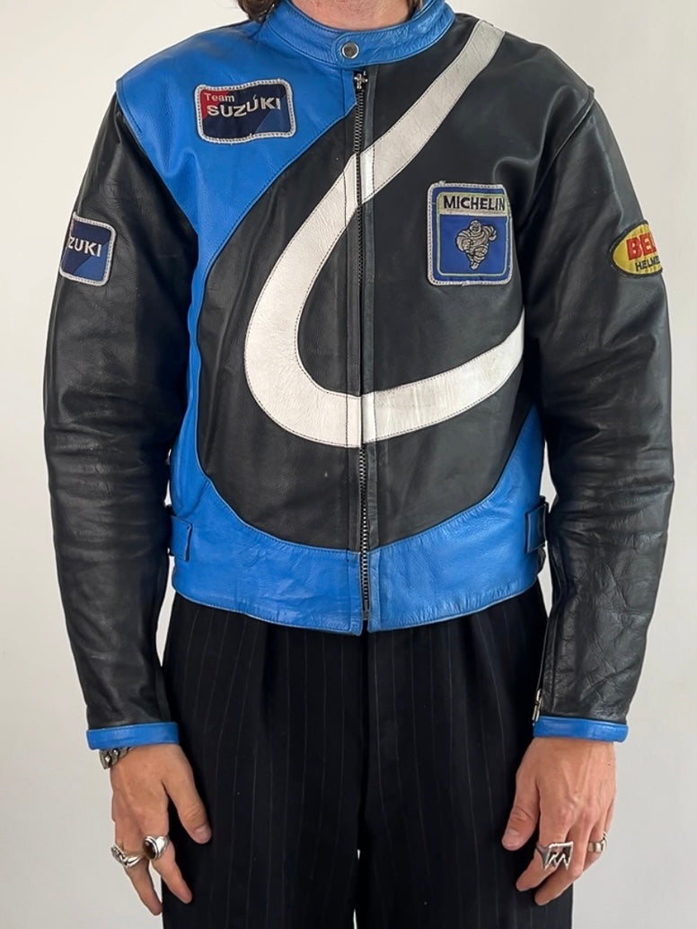 Suzuki 90s Leather Motorbike Jacket