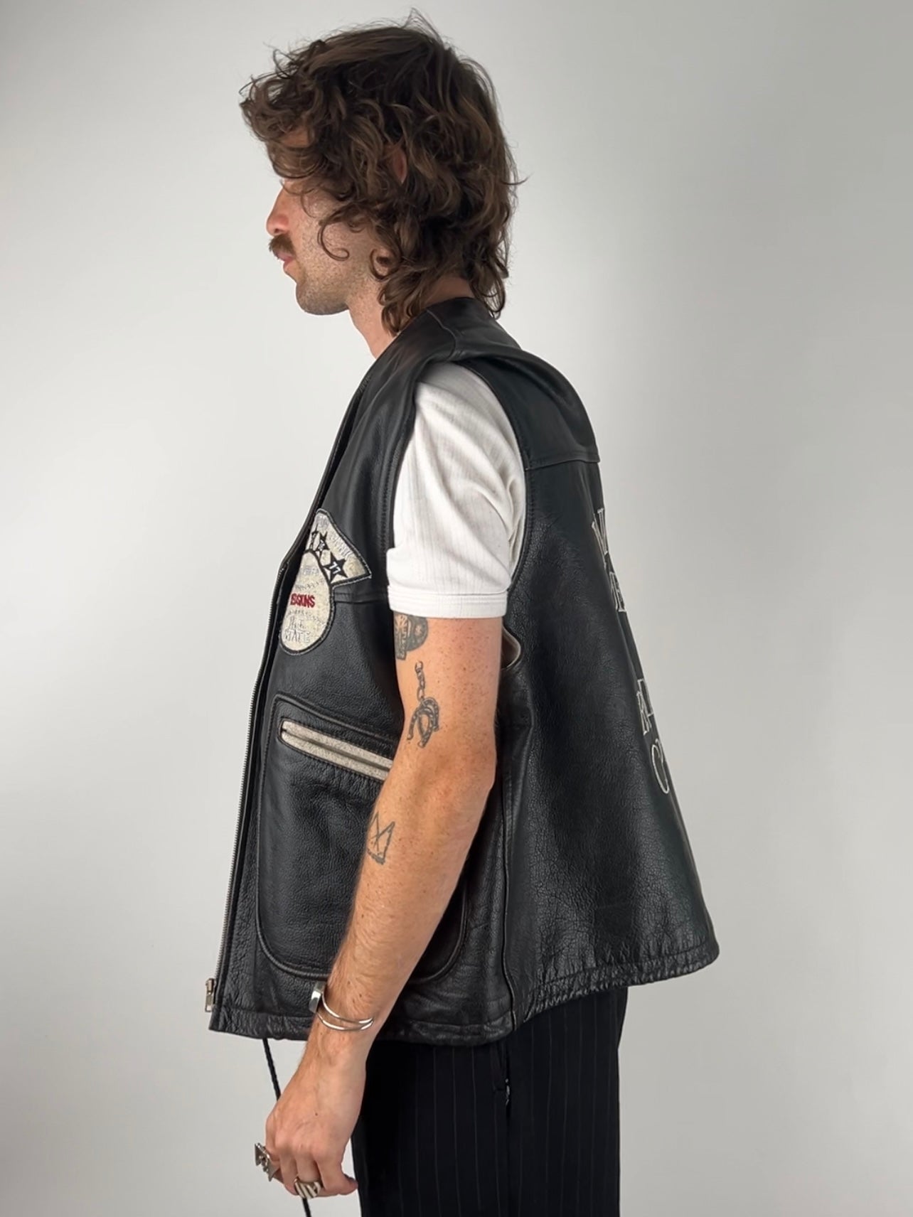 Redskins 90s Leather Biker Waistcoat