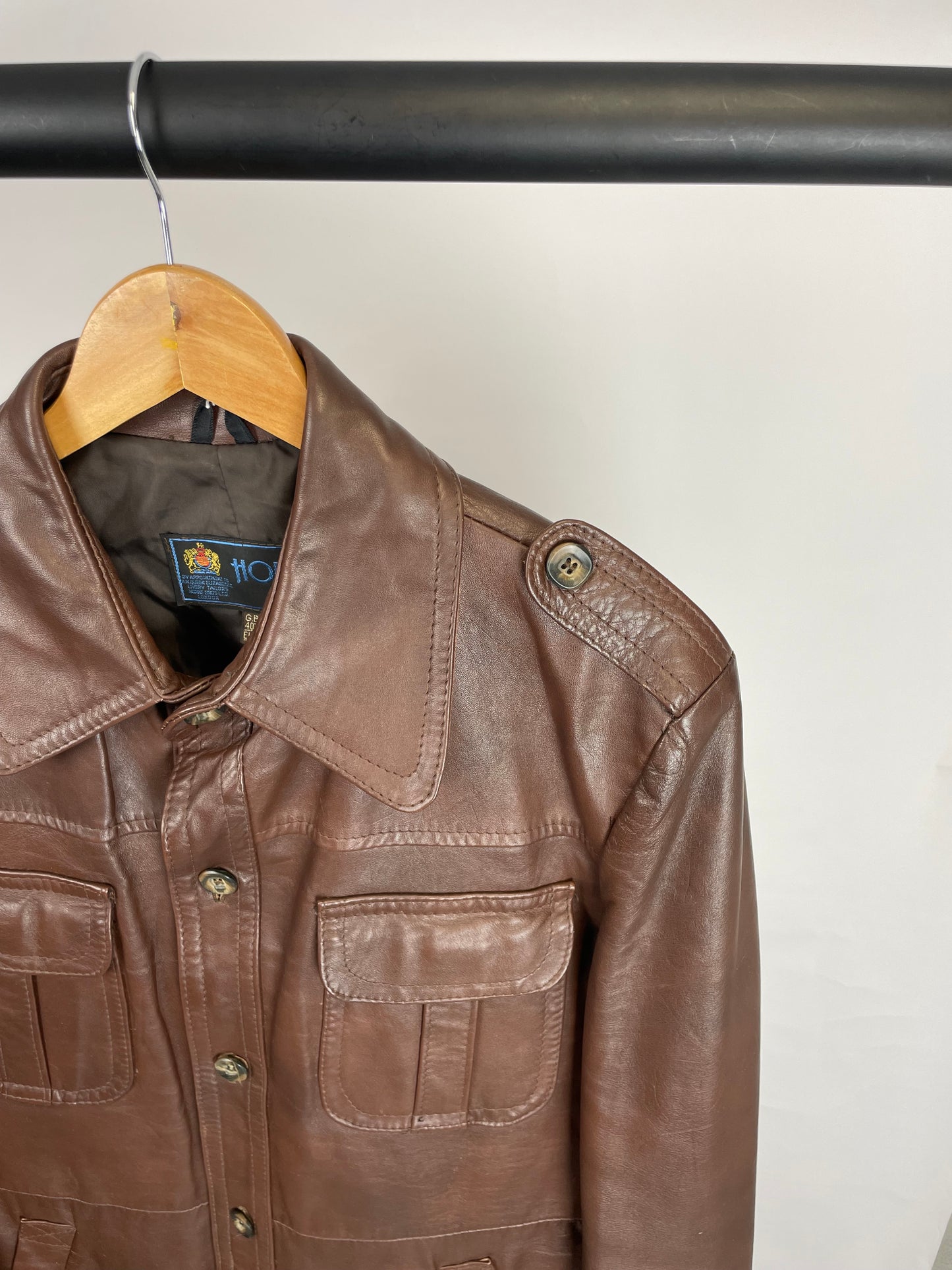 Vintage 80s Hornes Long Leather Jacket