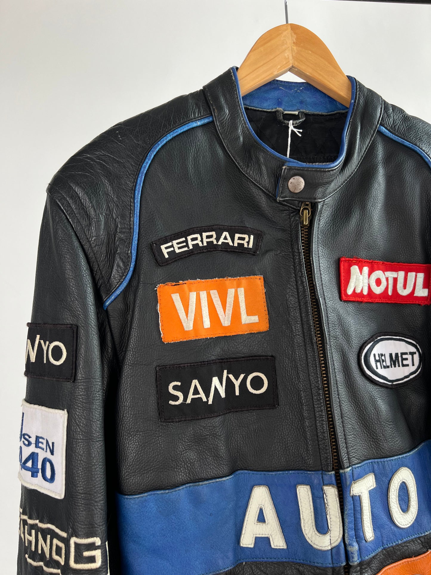 Ferrari Auto Usen 440 90s Leather Motorbike Jacket
