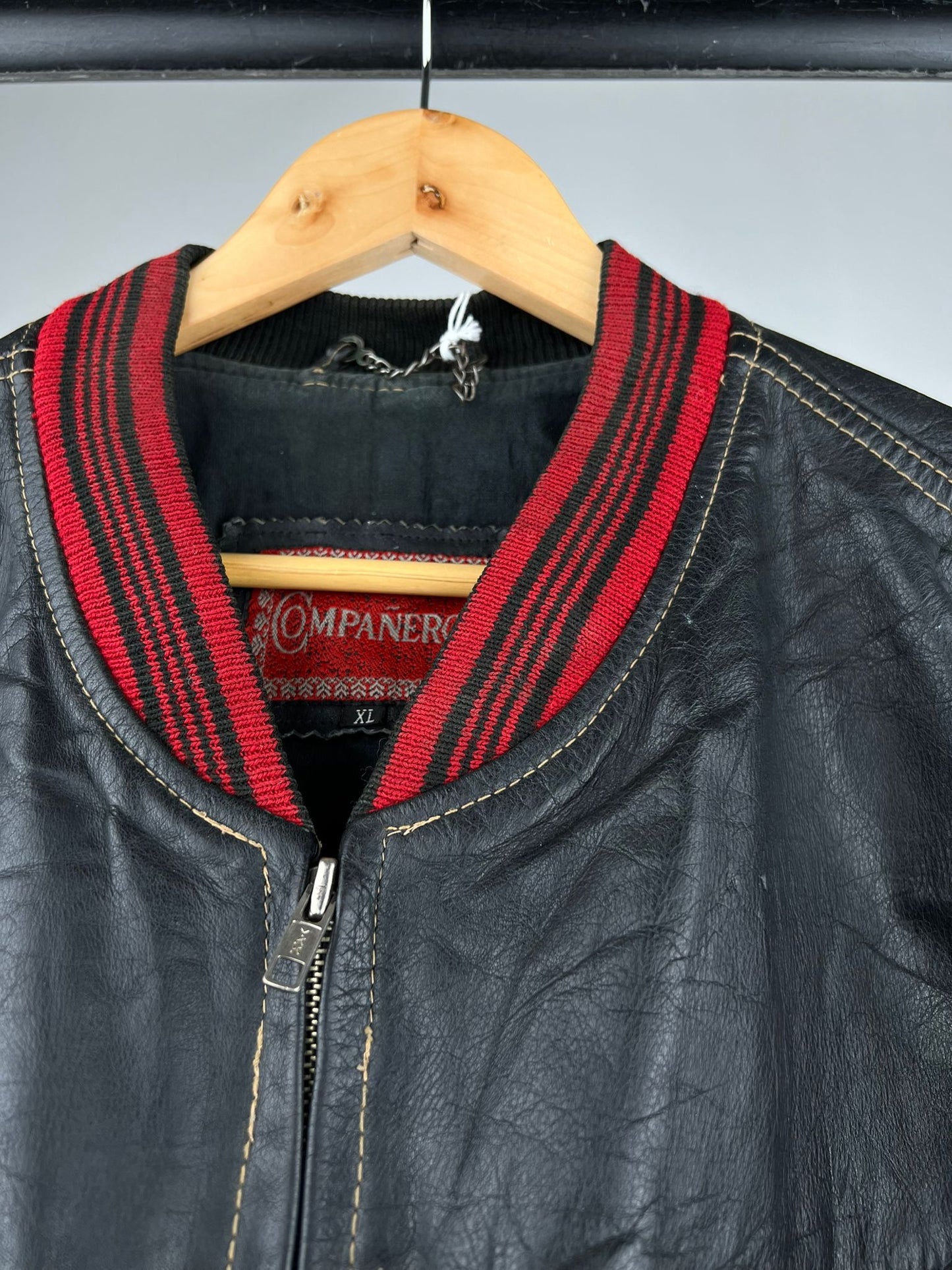 Vintage 90s Companeros Leather Bomber Jacket