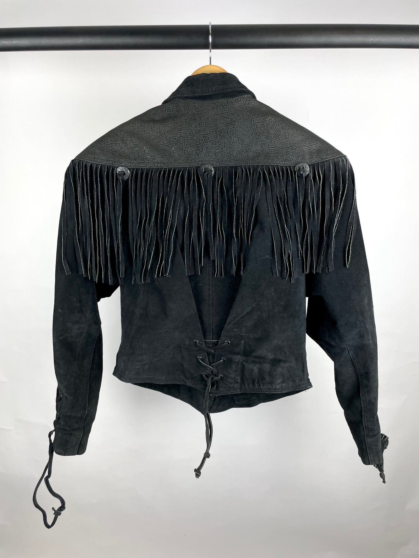 Vintage 90s Cosa Nova Tassel Suede Jacket