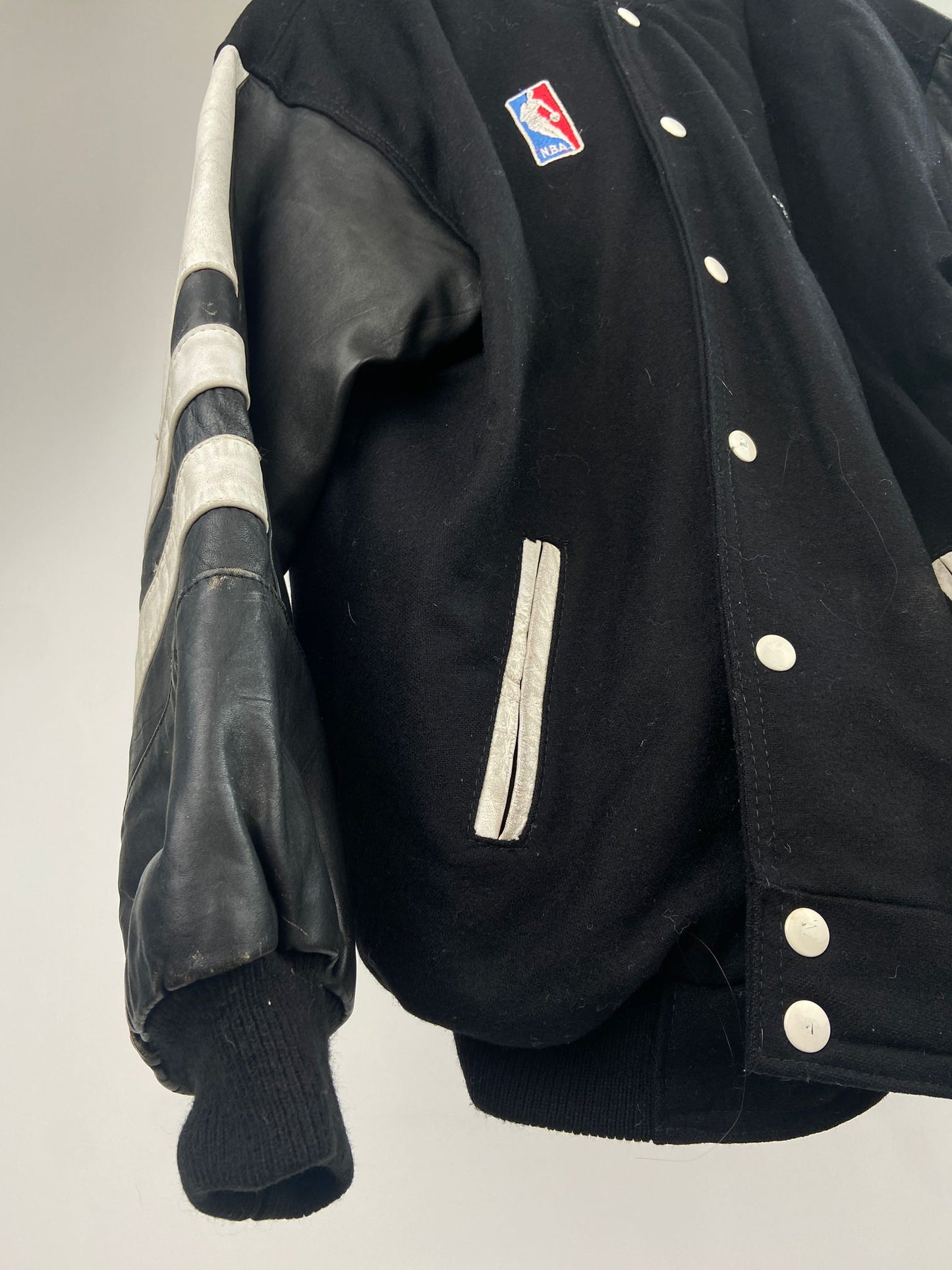Vintage 90s Chicago Bulls Varsity Leather Jacket