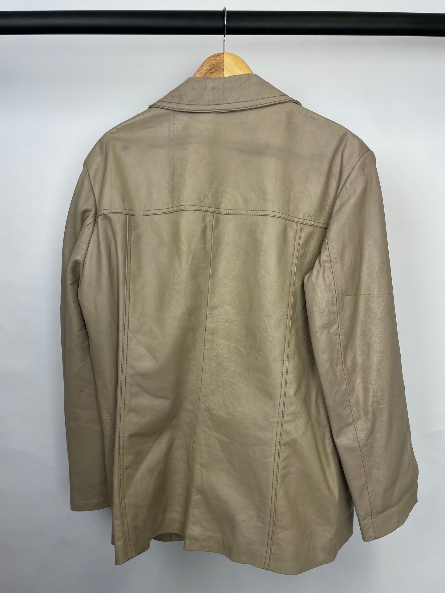 Vintage 90s Long Leather Jacket