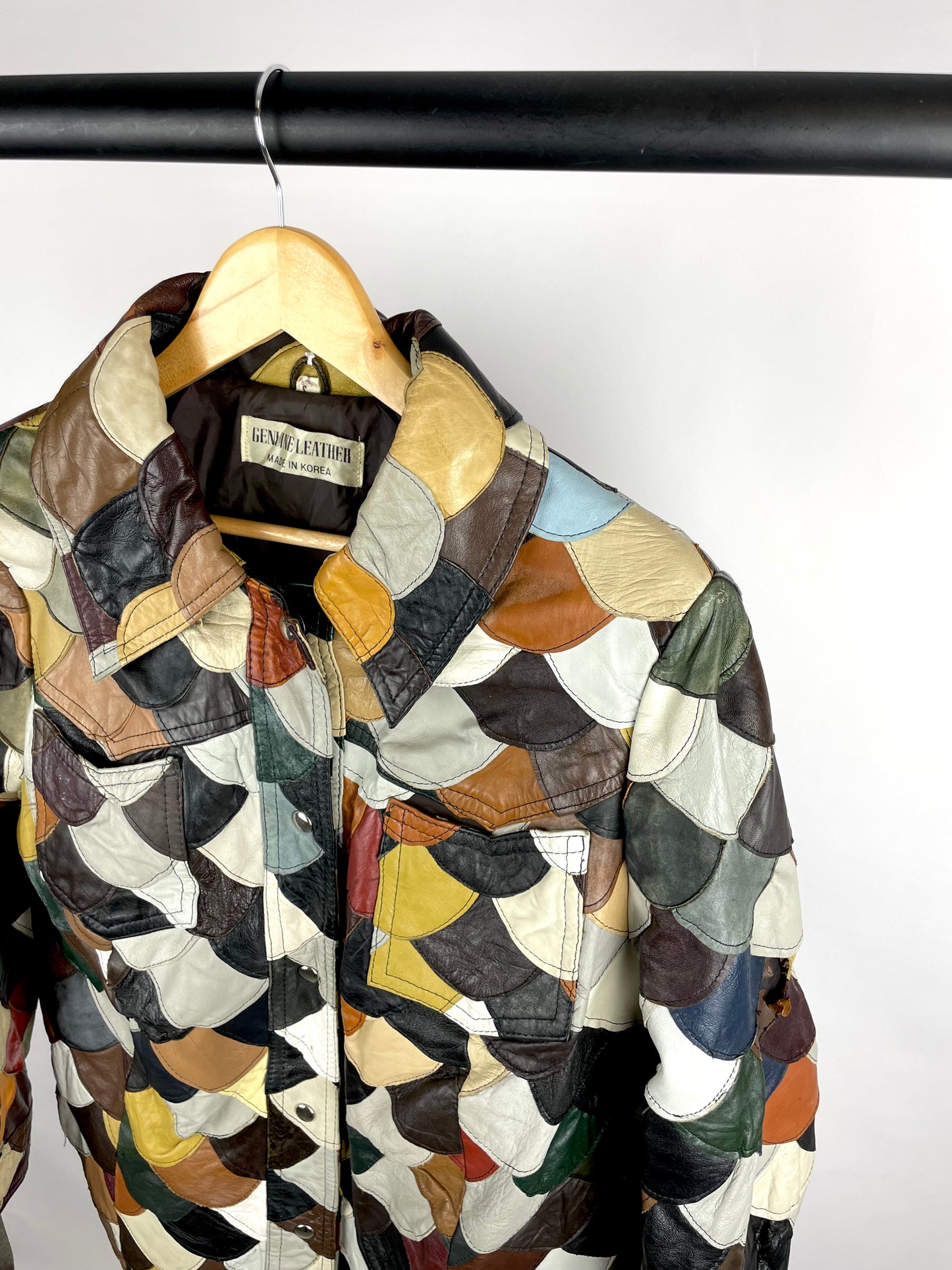 Vintage 70s Genuine Leather Patchwork Leather Jacket