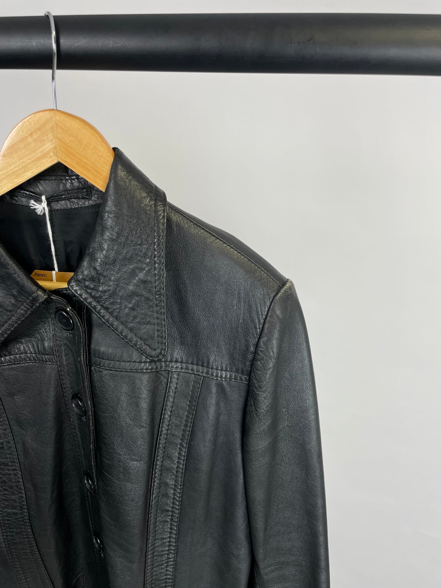 Vintage 90s Long Leather Jacket