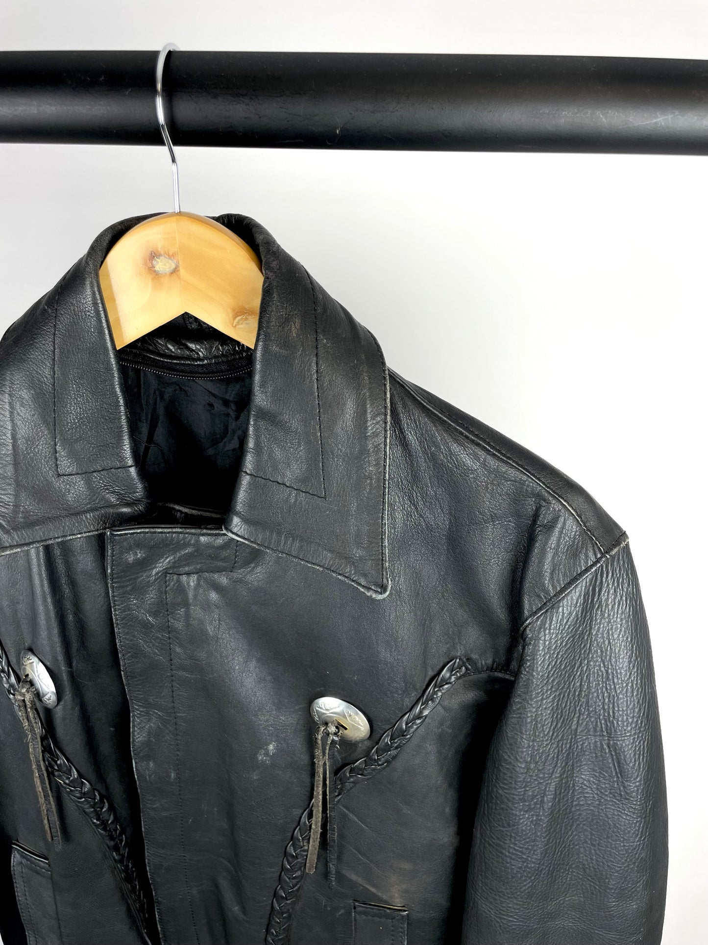 Vintage 90s Tassel Leather Jacket