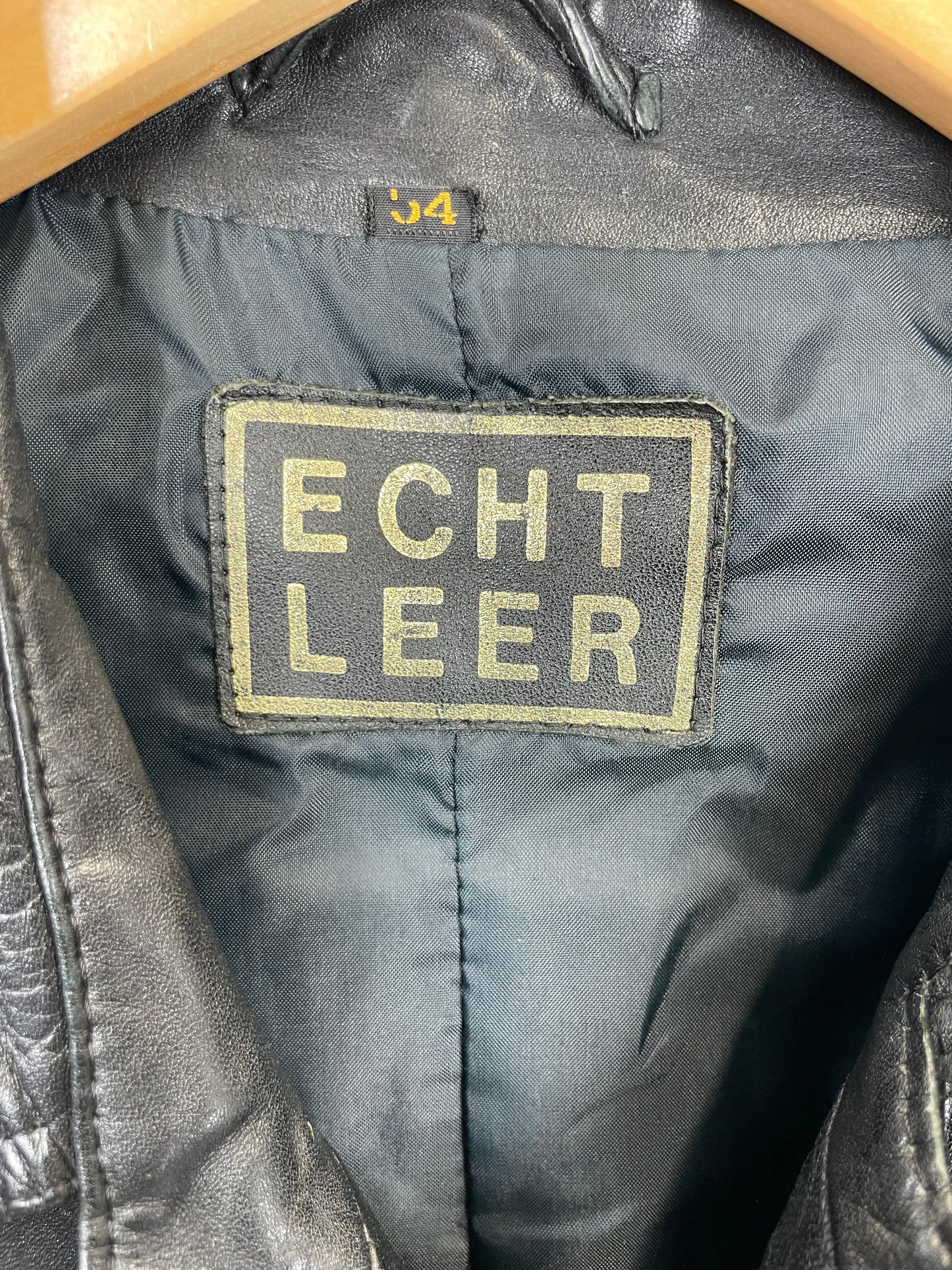 Vintage 80s ECHTLEER Black Leather Jacket